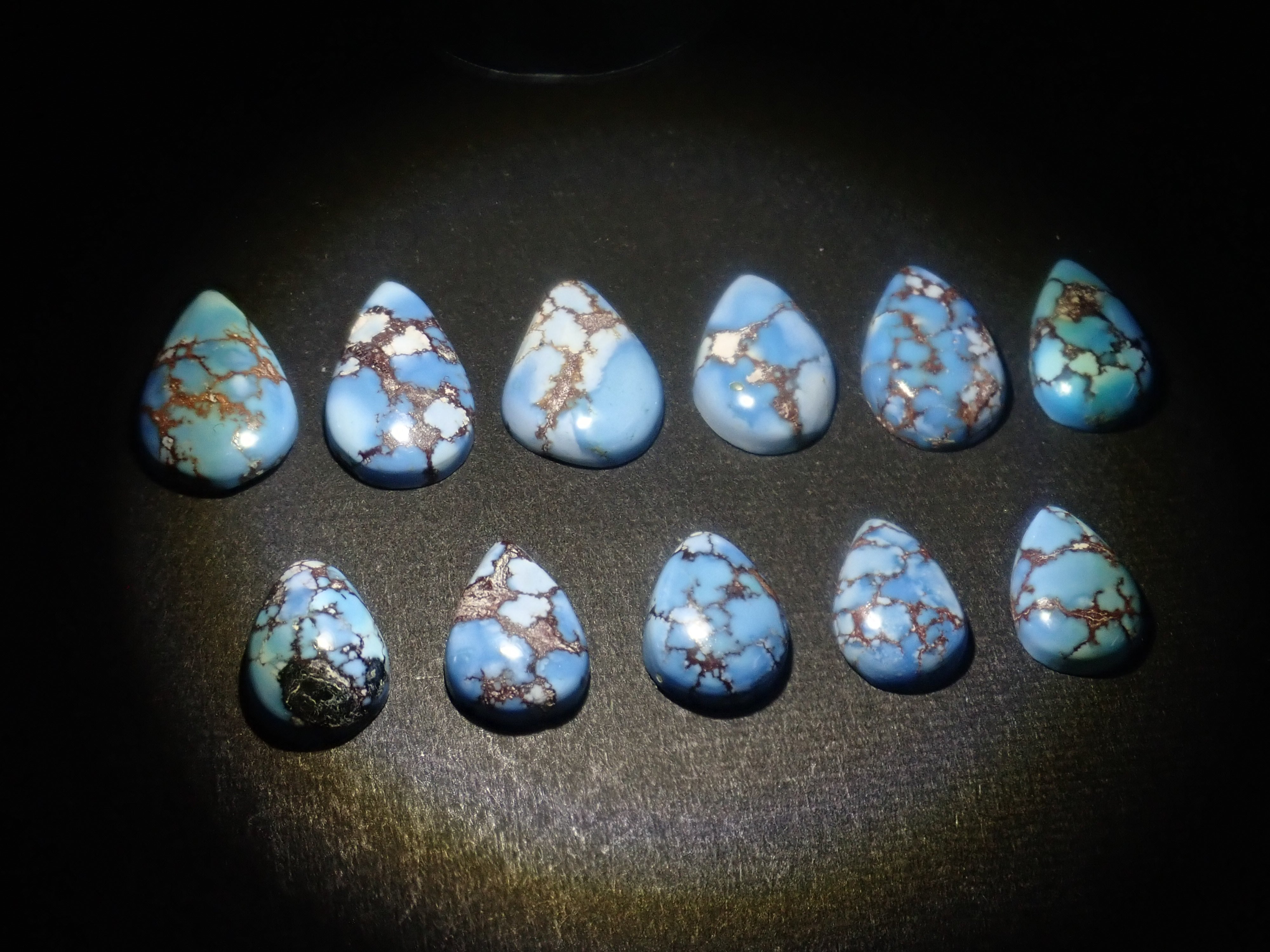 【2/28 22時販売】《限定11石》カザフスタン産ゴールデンヒルターコイズ（トルコ石,12月誕生石,平均1.3ct）《複数購入割引有》　