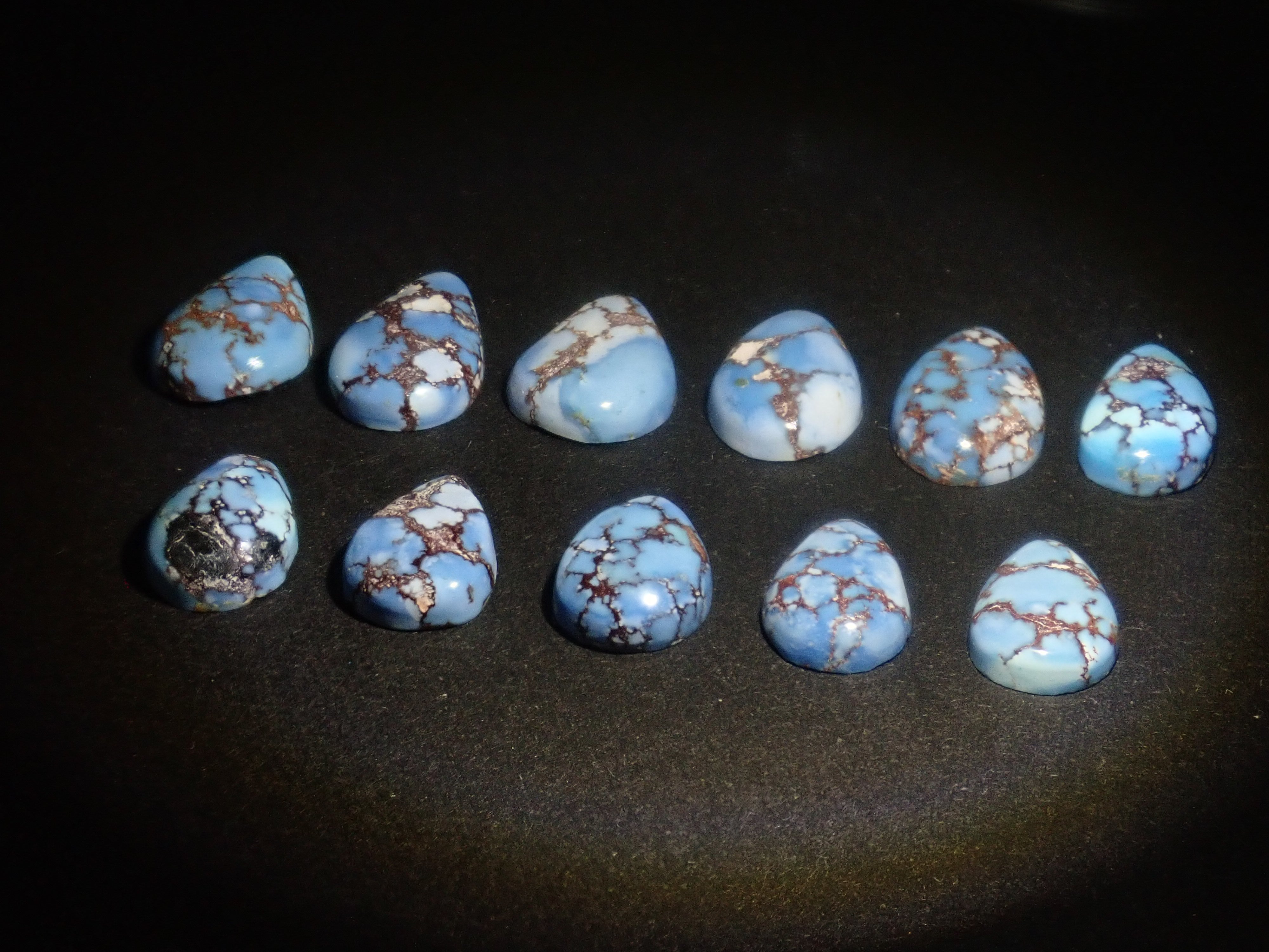 【2/28 22時販売】《限定11石》カザフスタン産ゴールデンヒルターコイズ（トルコ石,12月誕生石,平均1.3ct）《複数購入割引有》　