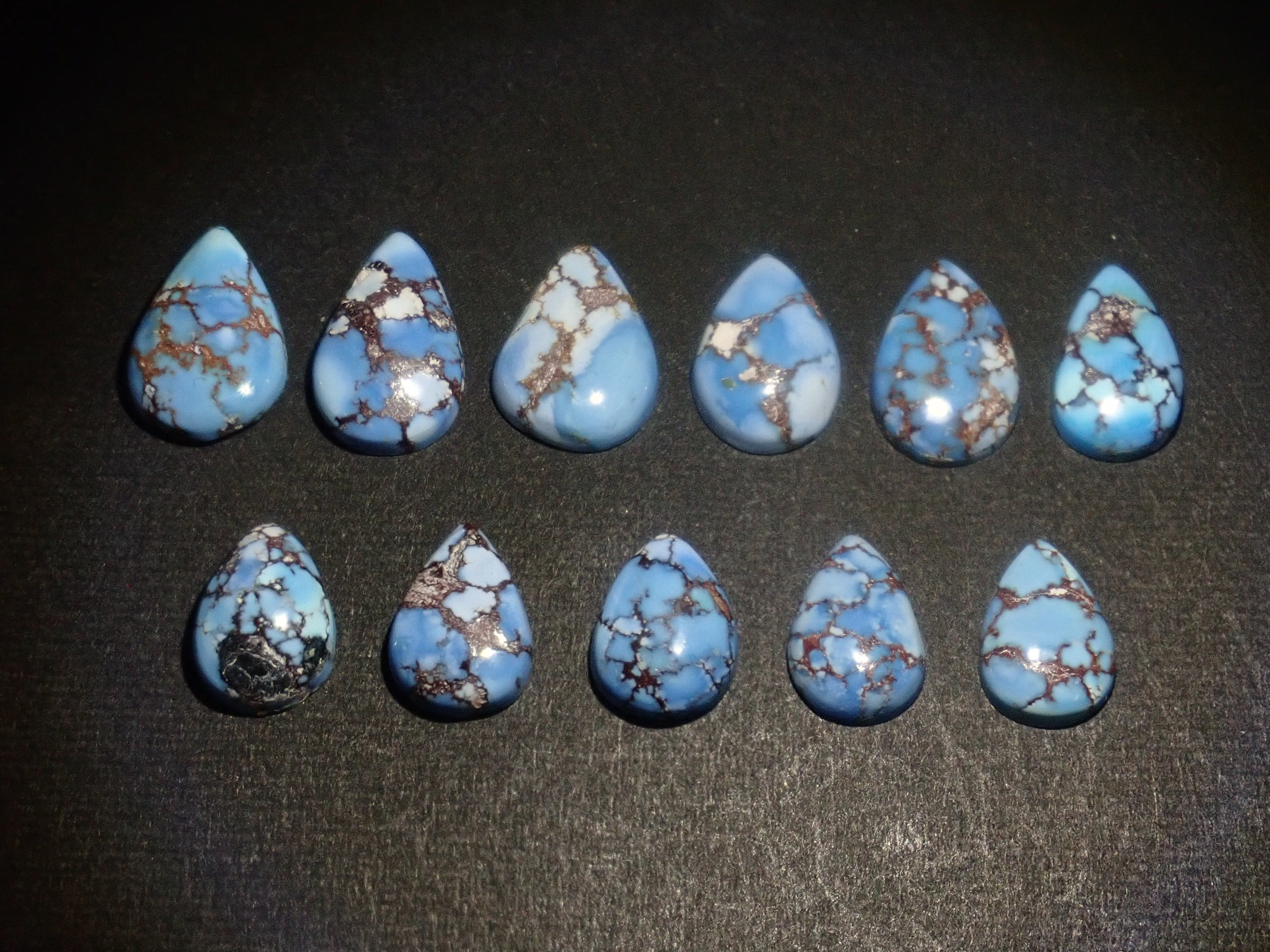 【2/28 22時販売】《限定11石》カザフスタン産ゴールデンヒルターコイズ（トルコ石,12月誕生石,平均1.3ct）《複数購入割引有》　