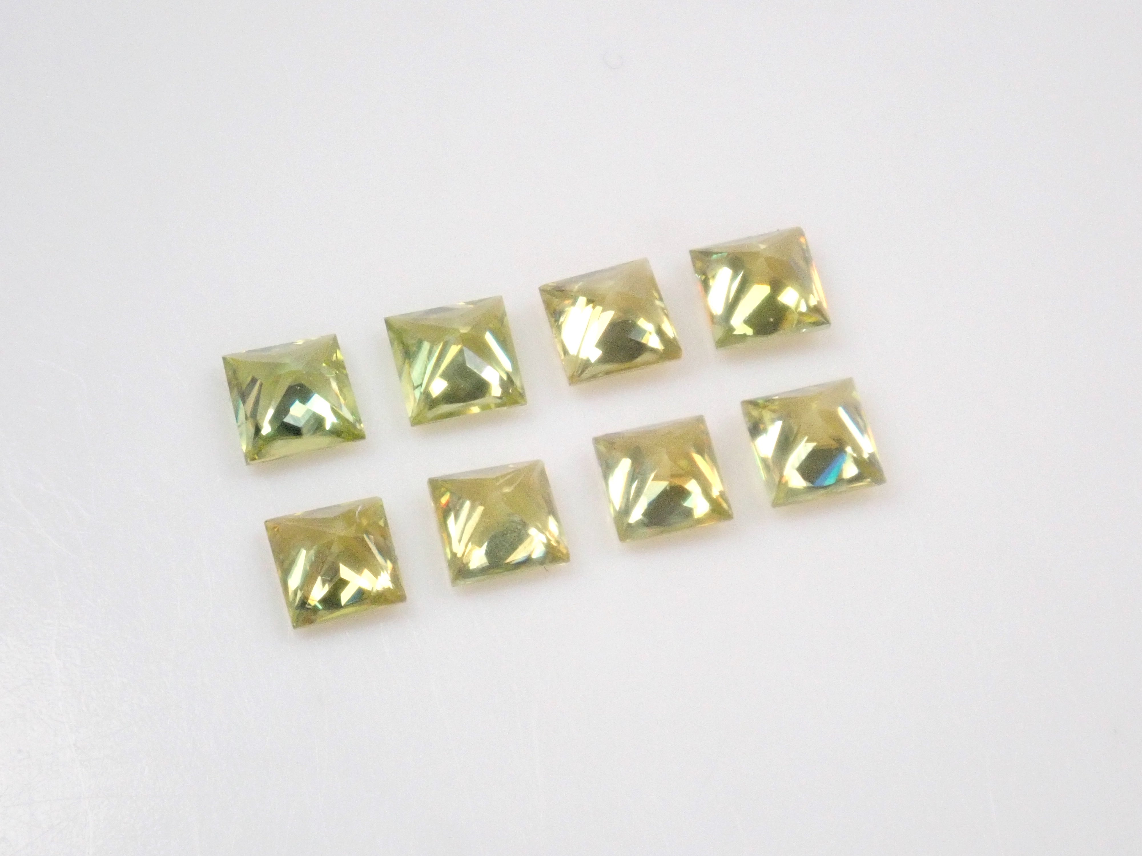 Limited to 8 stones: 1 loose sphene stone from Madagascar (3mm, princess cut) Multiple purchase discounts available