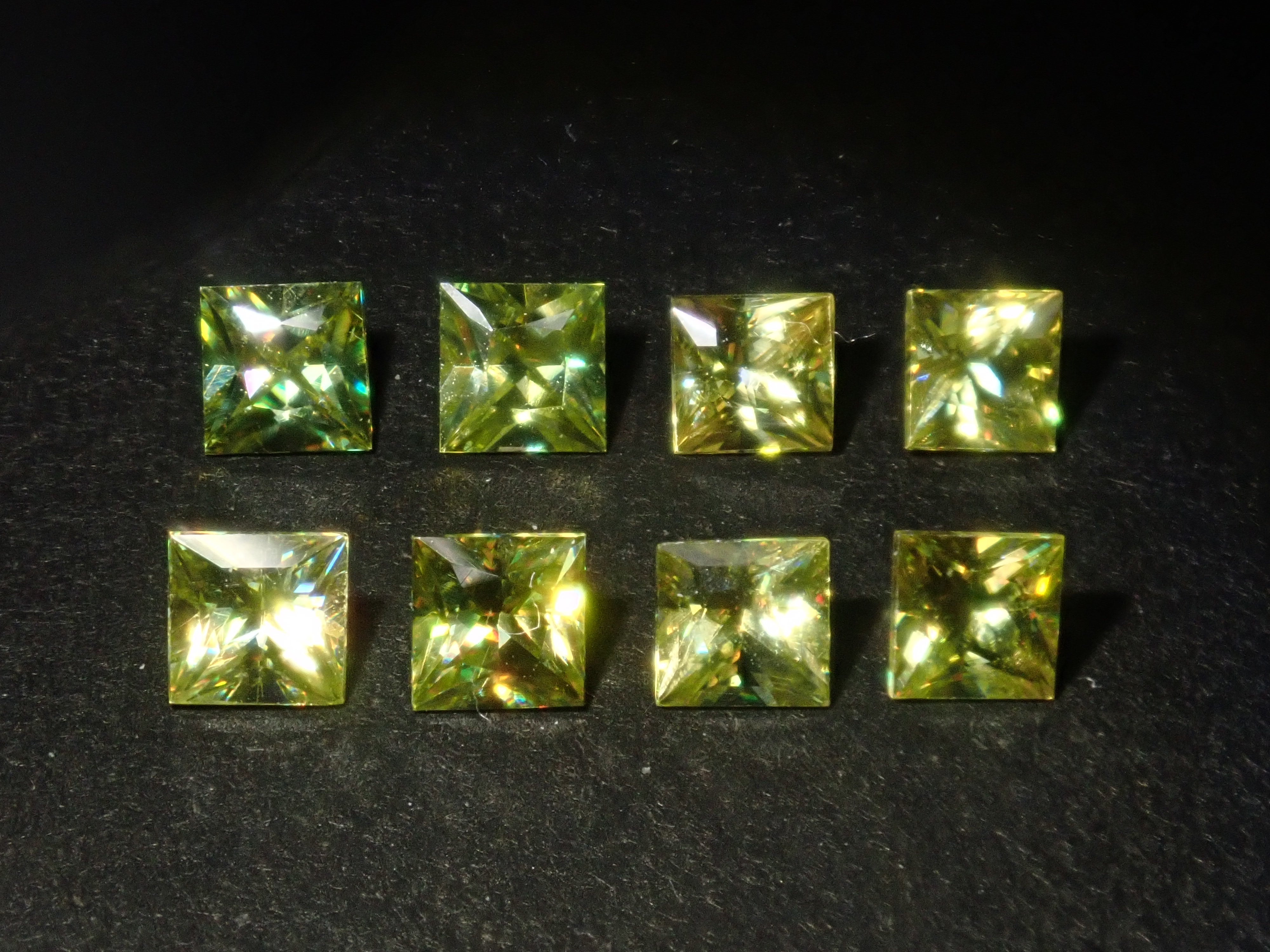 Limited to 8 stones: 1 loose sphene stone from Madagascar (3mm, princess cut) Multiple purchase discounts available