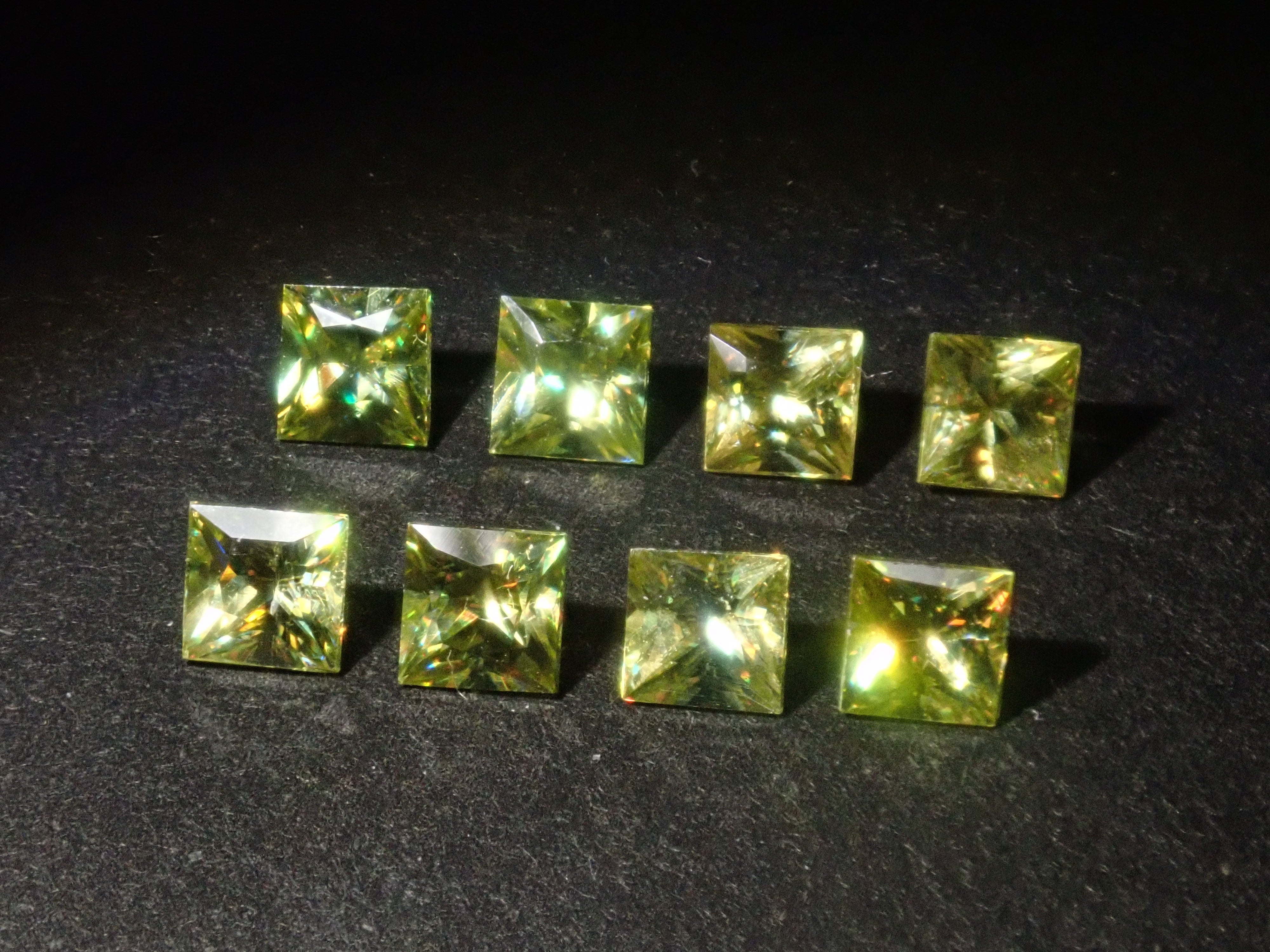 Limited to 8 stones: 1 loose sphene stone from Madagascar (3mm, princess cut) Multiple purchase discounts available