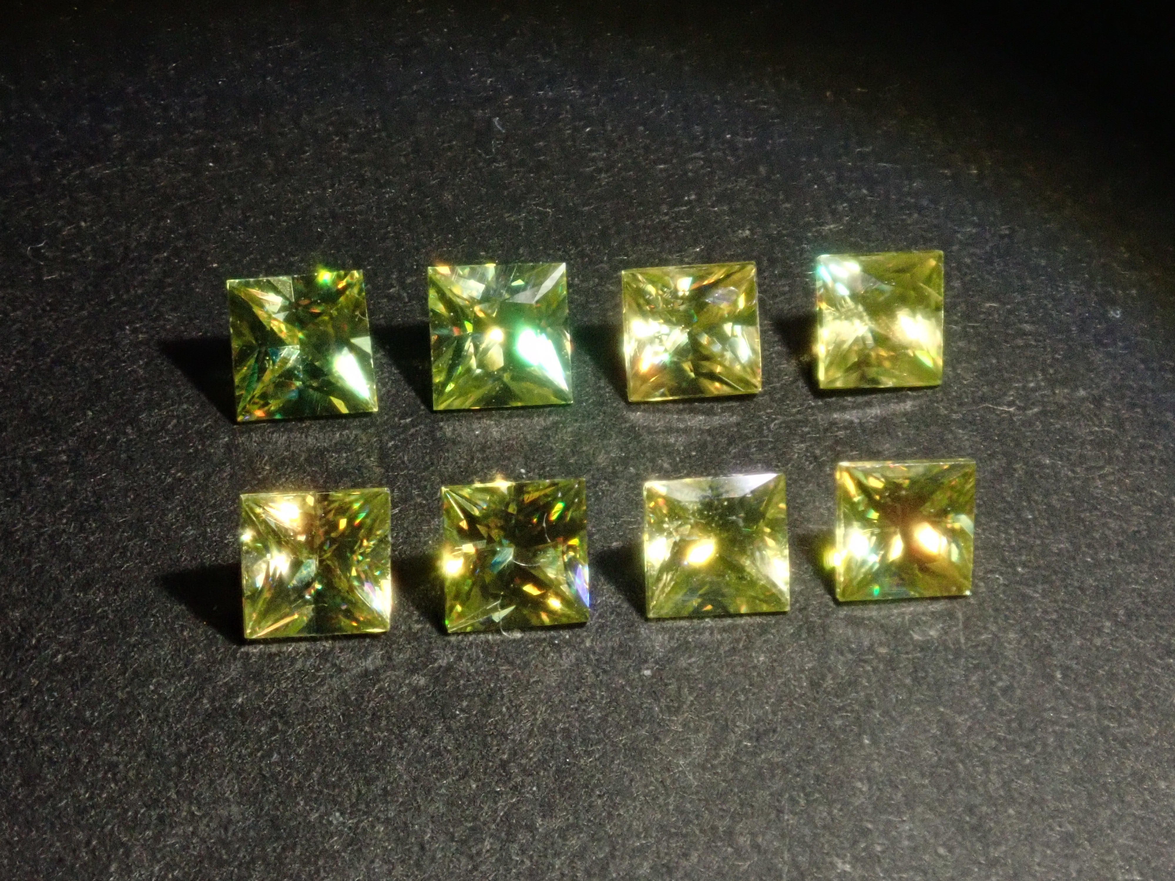 Limited to 8 stones: 1 loose sphene stone from Madagascar (3mm, princess cut) Multiple purchase discounts available