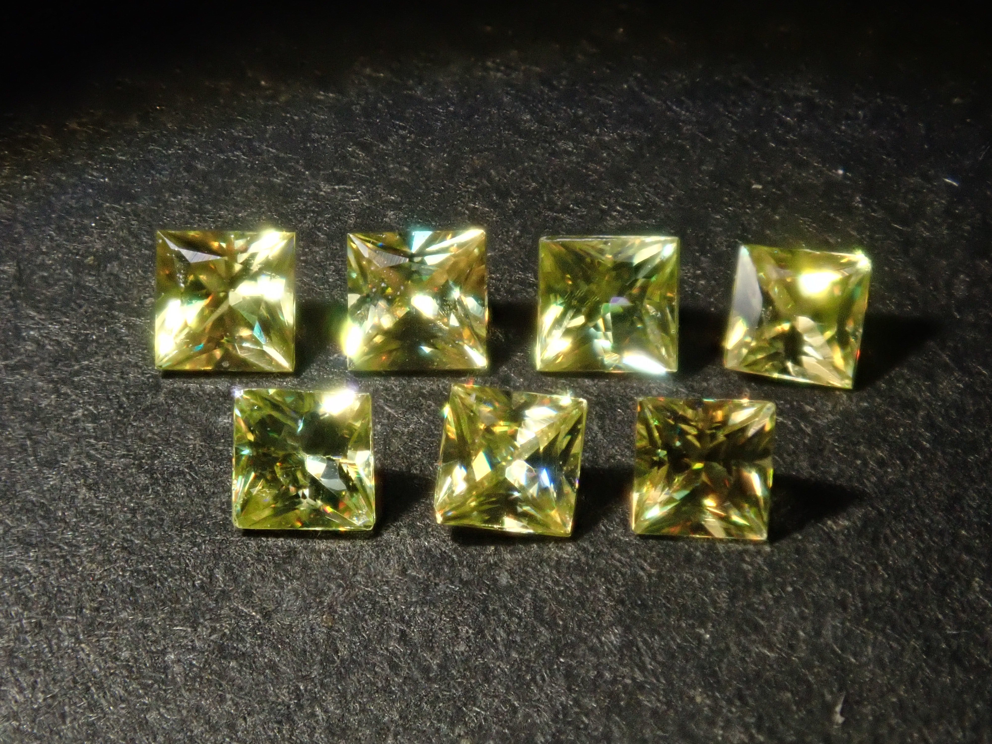 Limited to 7 stones: 1 loose sphene stone from Madagascar (2mm, princess cut) Multiple purchase discounts available