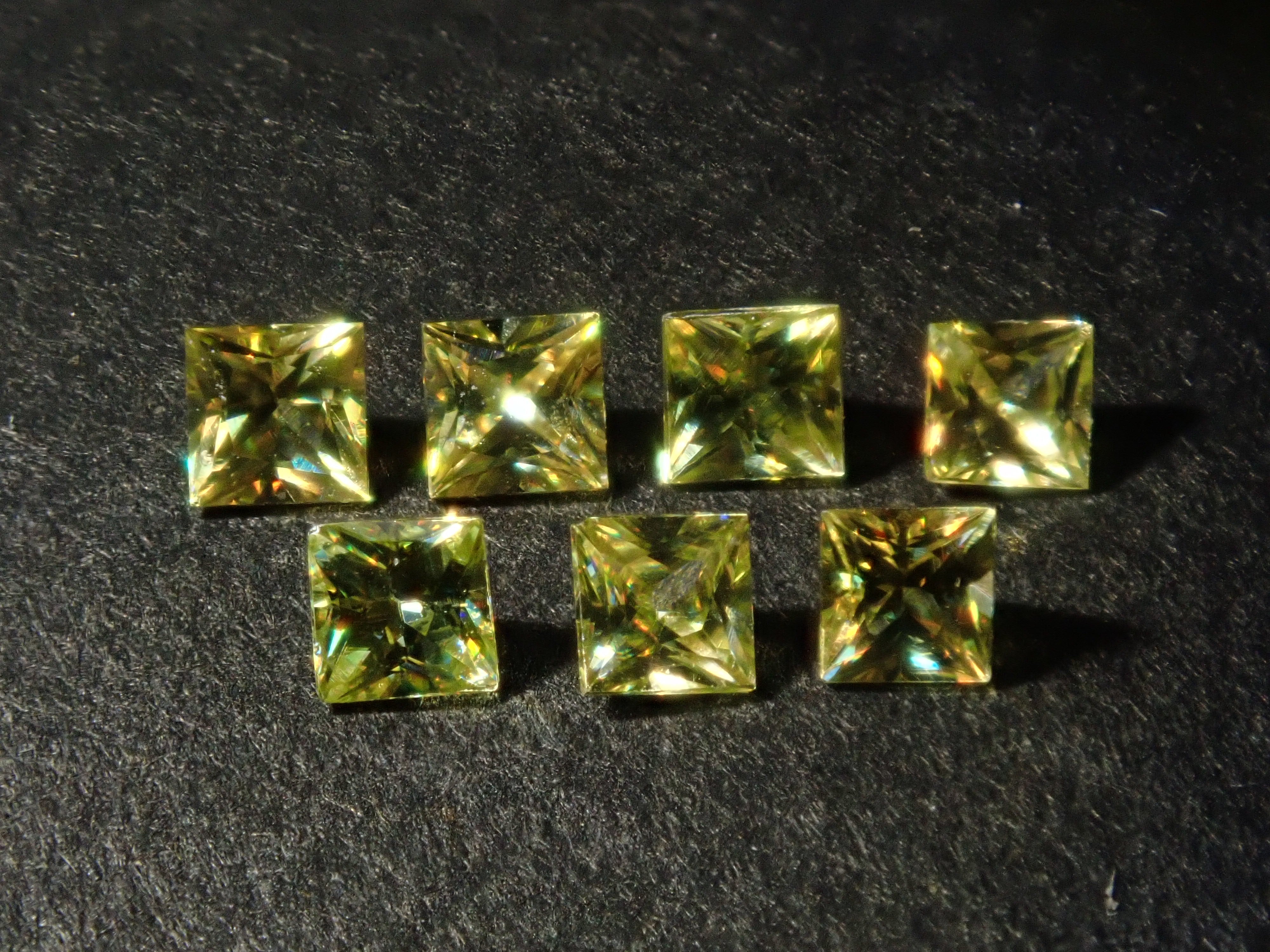 Limited to 7 stones: 1 loose sphene stone from Madagascar (2mm, princess cut) Multiple purchase discounts available