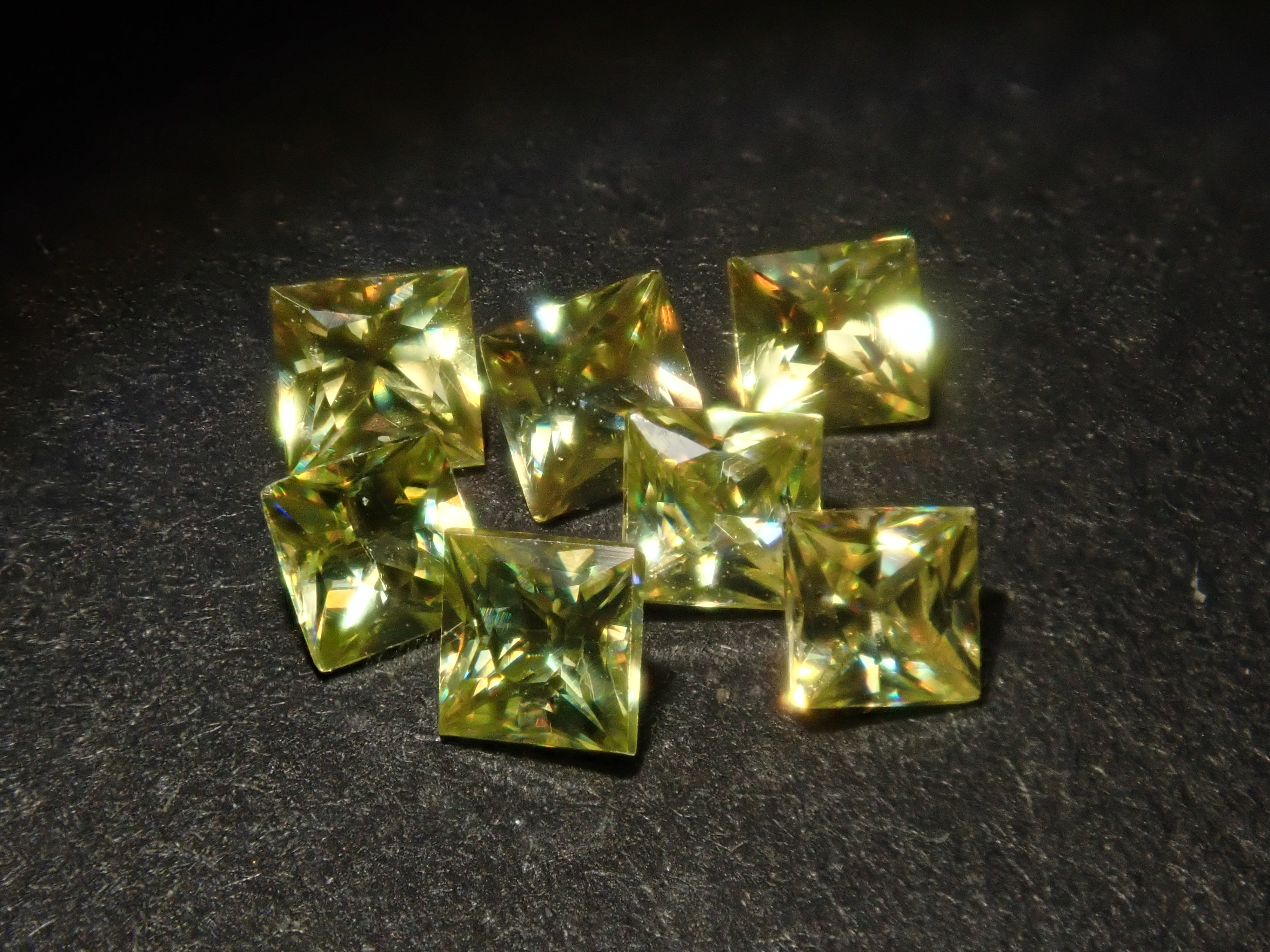 Limited to 7 stones: 1 loose sphene stone from Madagascar (2mm, princess cut) Multiple purchase discounts available