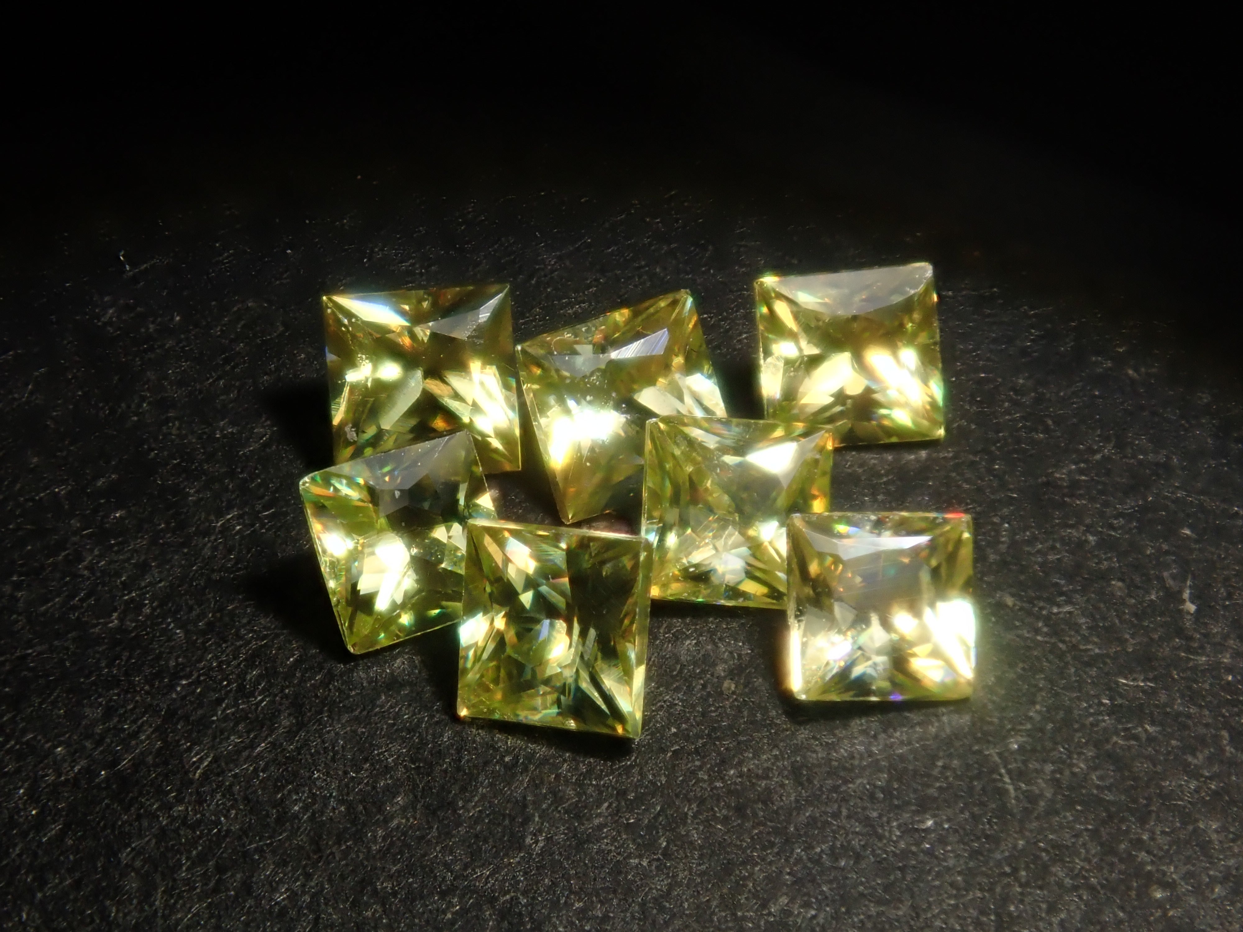 Limited to 7 stones: 1 loose sphene stone from Madagascar (2mm, princess cut) Multiple purchase discounts available