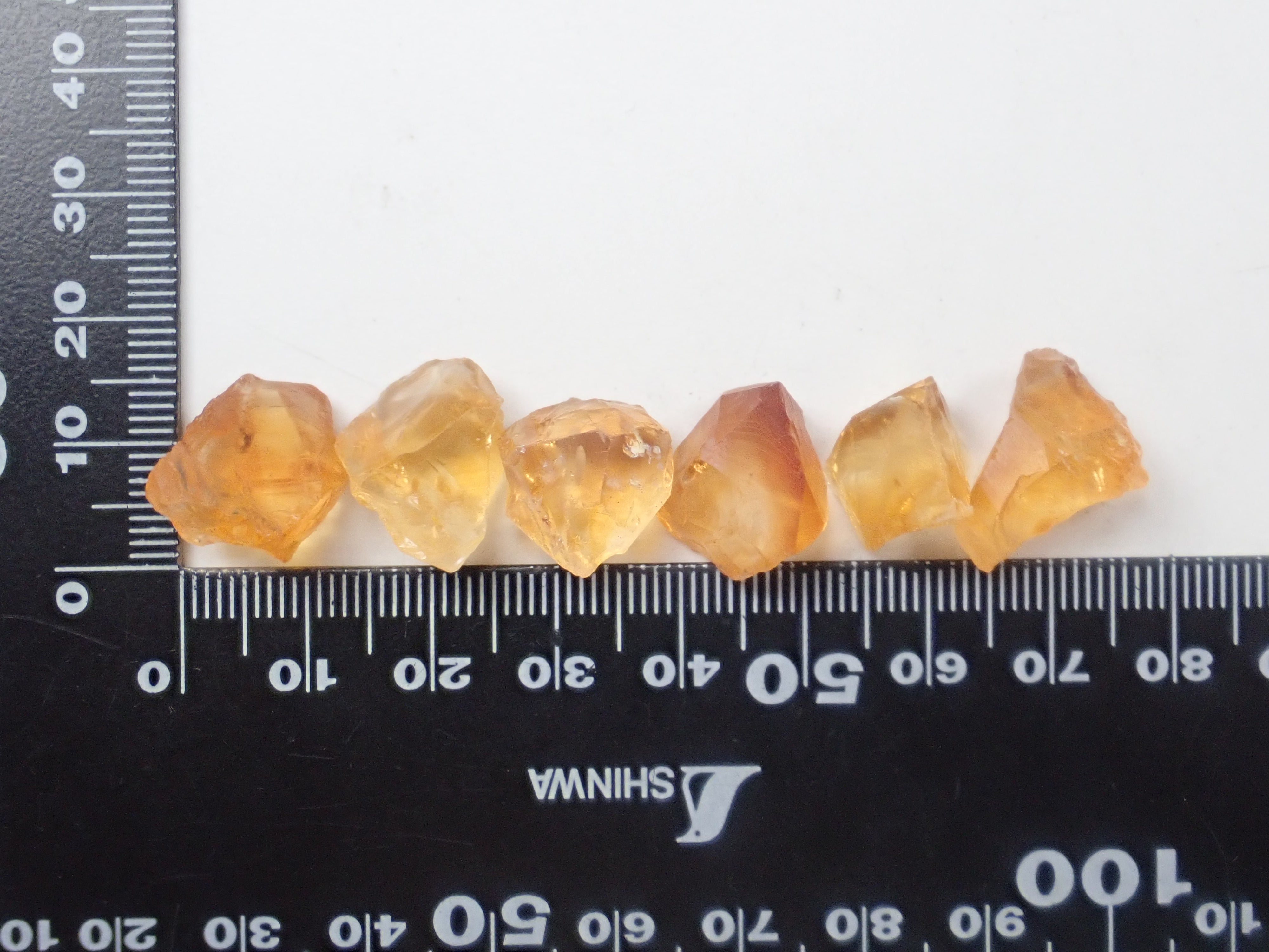 November birthstone citrine rough and loose stone set of 2 (Madeira citrine, from Brazil) {Multiple purchase discounts available} {For beginners}