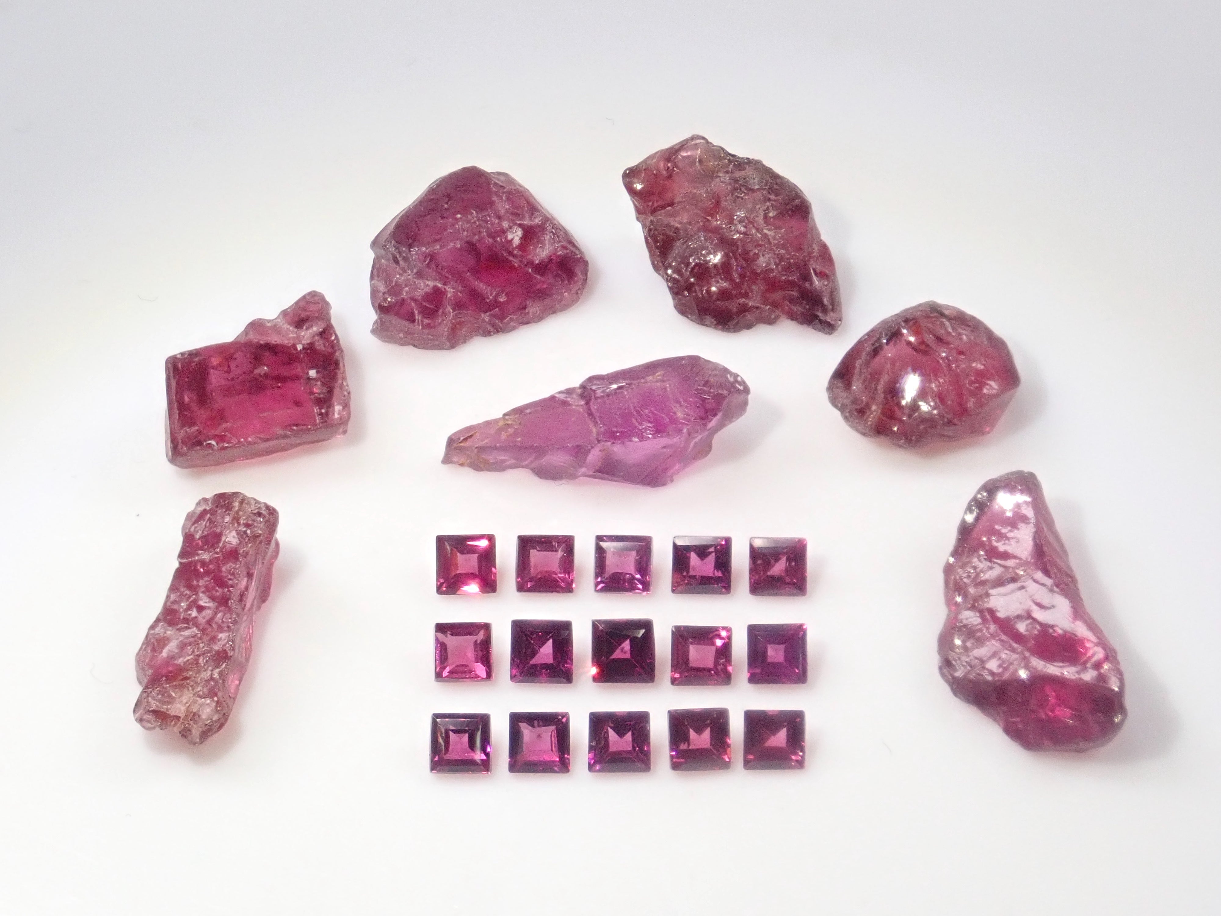 January birthstone rhodolite garnet rough stone and loose stone set of 2 (from Zambia) {Multiple purchase discounts available} {For beginners}