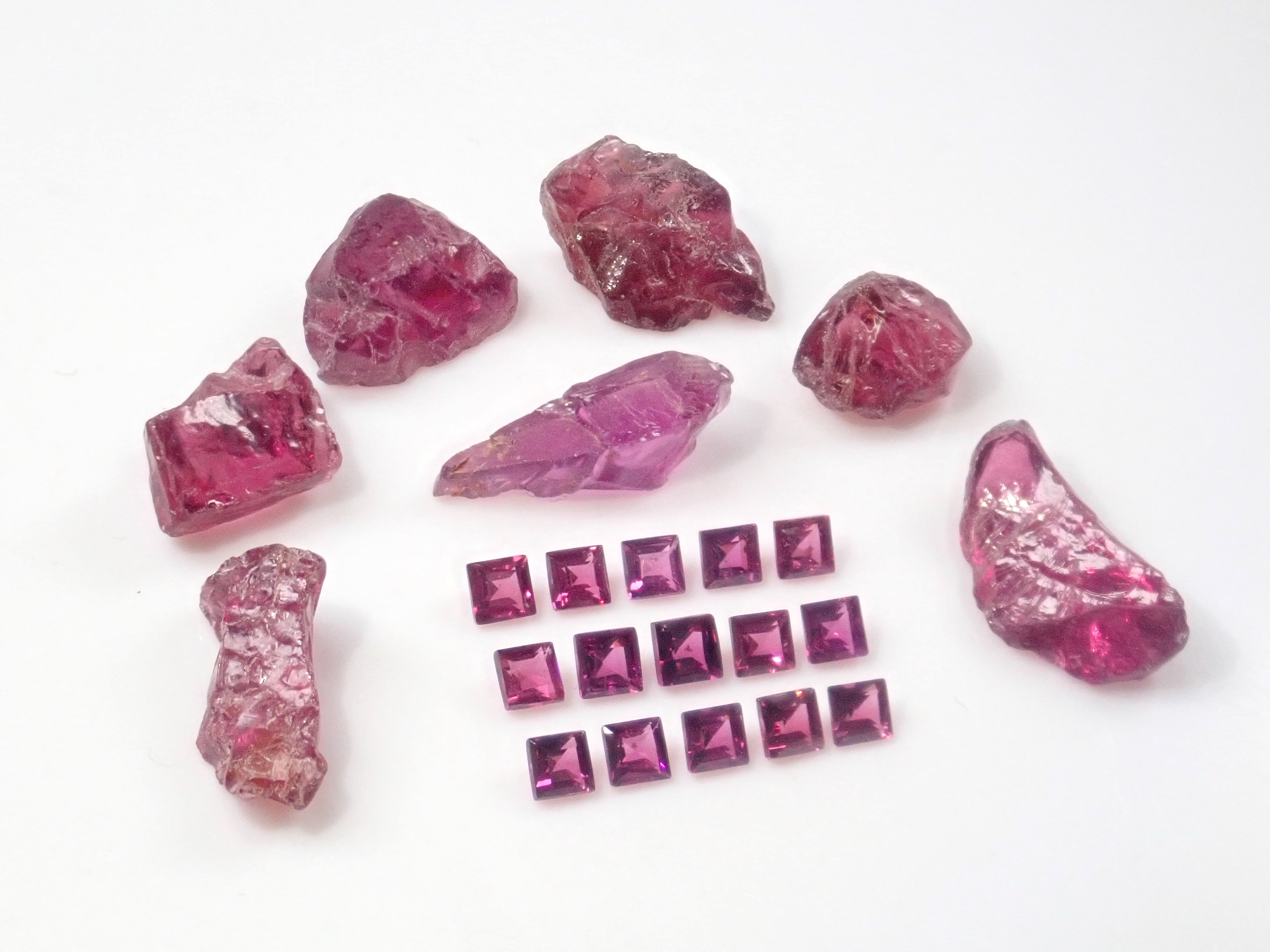 January birthstone rhodolite garnet rough stone and loose stone set of 2 (from Zambia) {Multiple purchase discounts available} {For beginners}