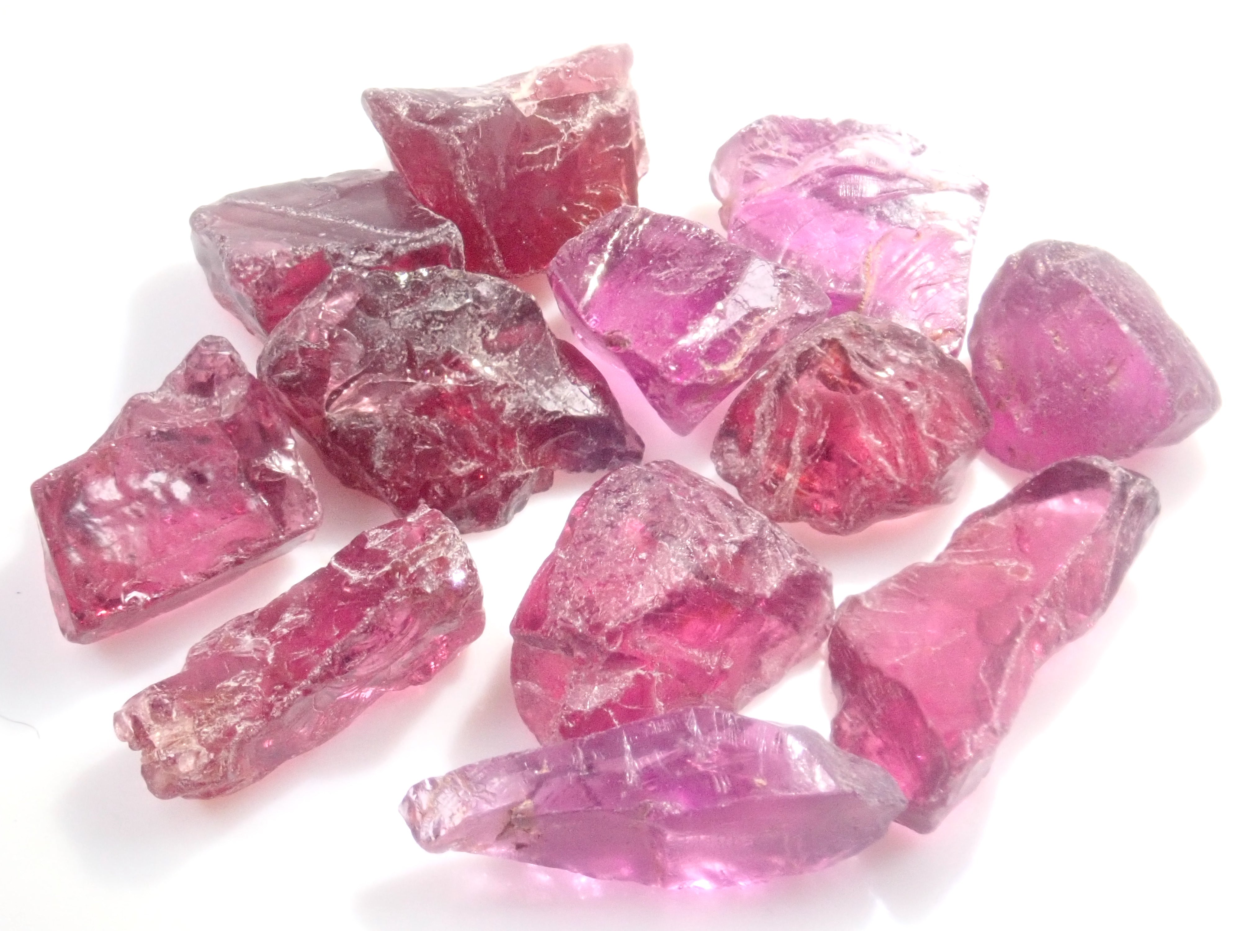 January birthstone rhodolite garnet rough stone and loose stone set of 2 (from Zambia) {Multiple purchase discounts available} {For beginners}