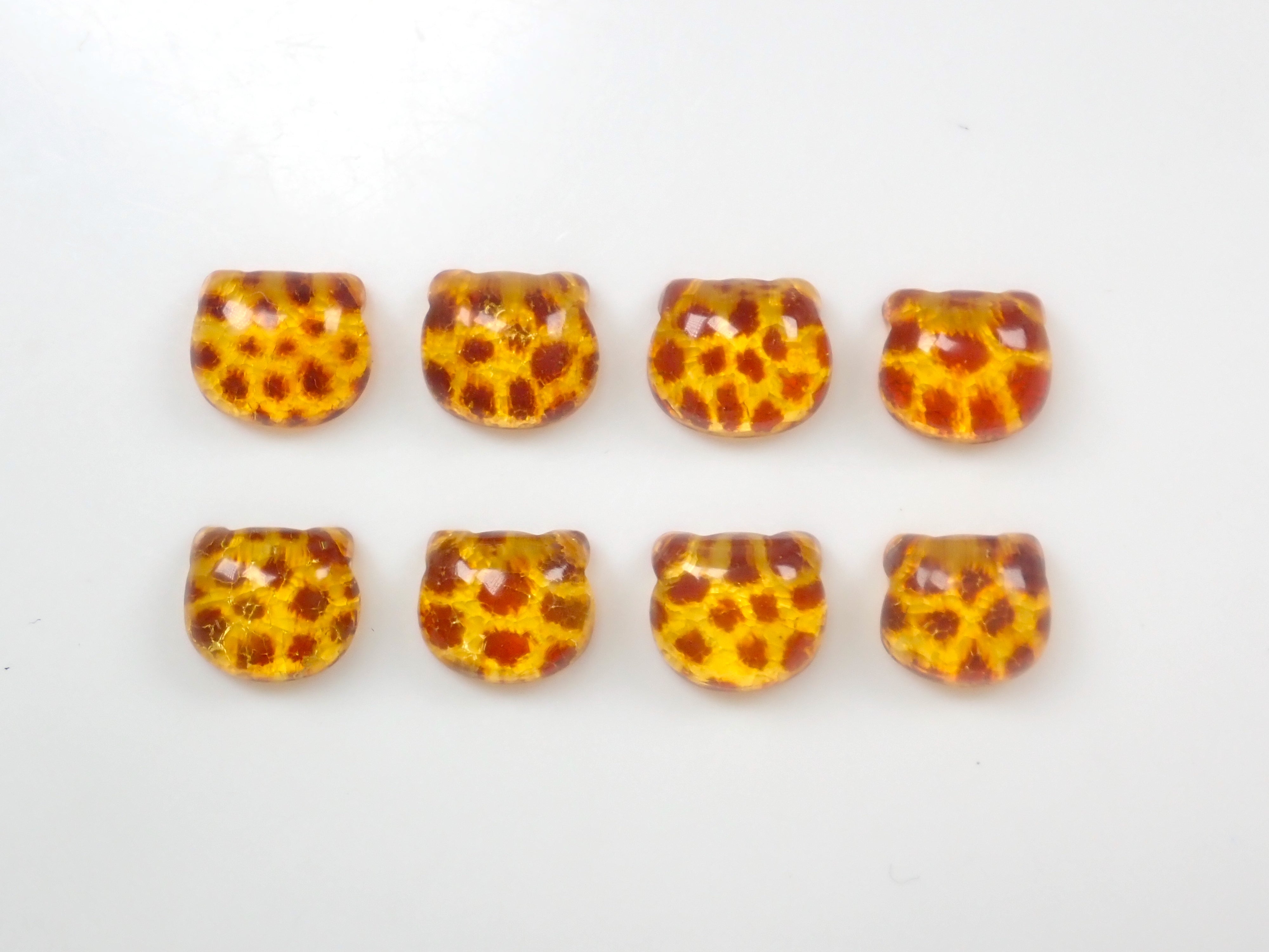 Limited to 8 stones Cheetah pattern cat cut KARATZ collaboration (Amber, 8.5mm) Multiple purchase discounts available