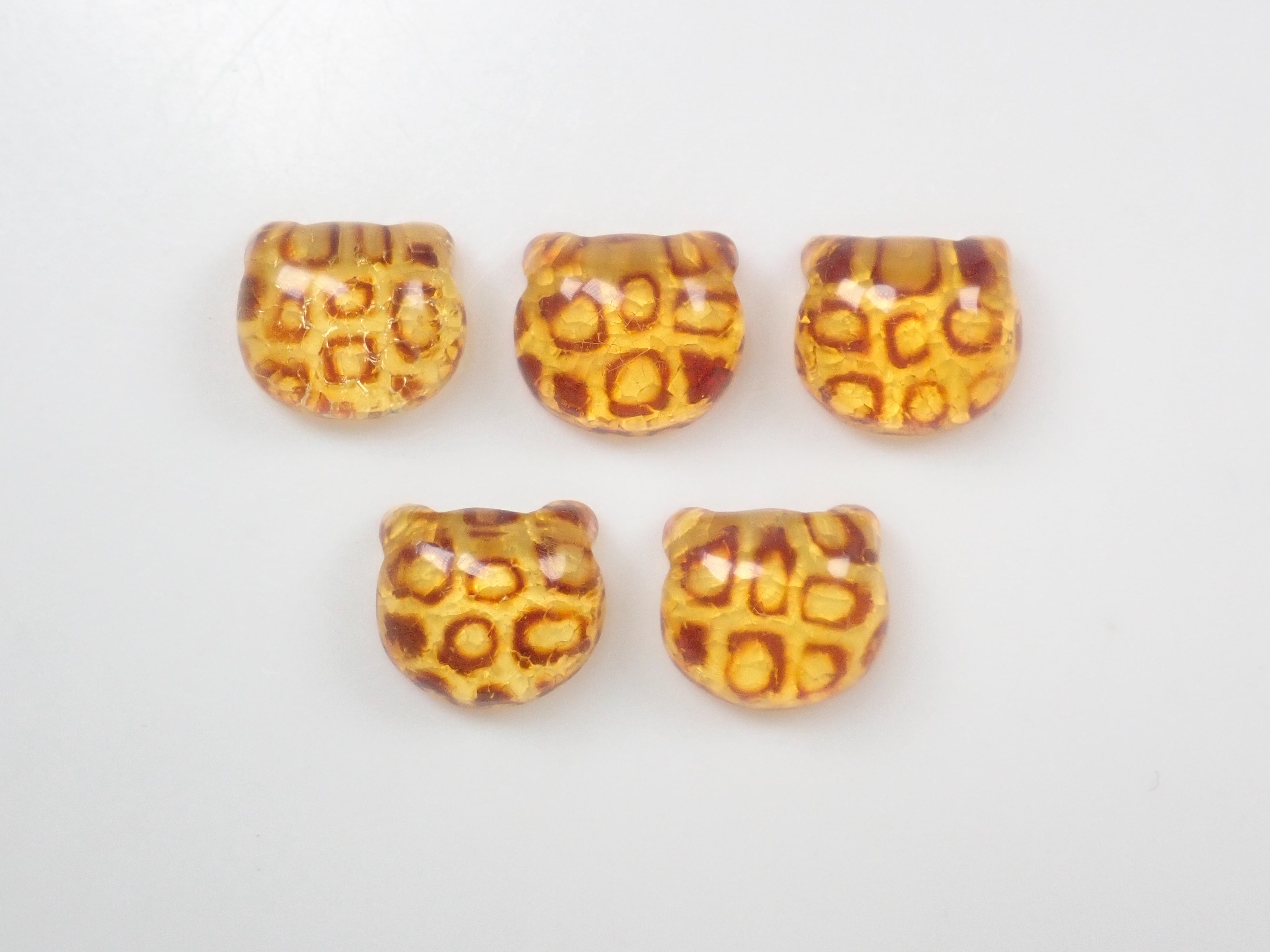 Limited to 5 stones Leopard print cat cut KARATZ collaboration (Amber, 8.5mm) Multiple purchase discounts available