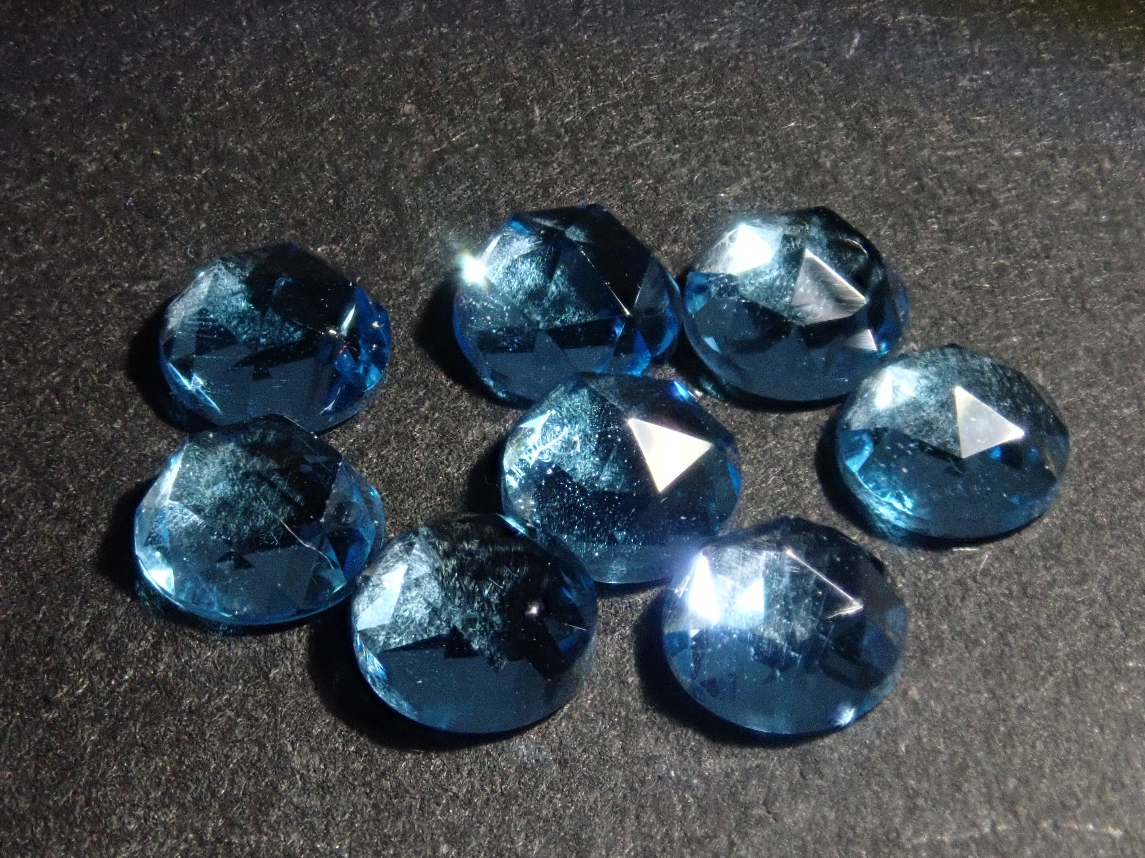 Limited to 8 stones: Swiss blue topaz (4mm, rose cut) 1 loose stone. Discounts available for multiple purchases.