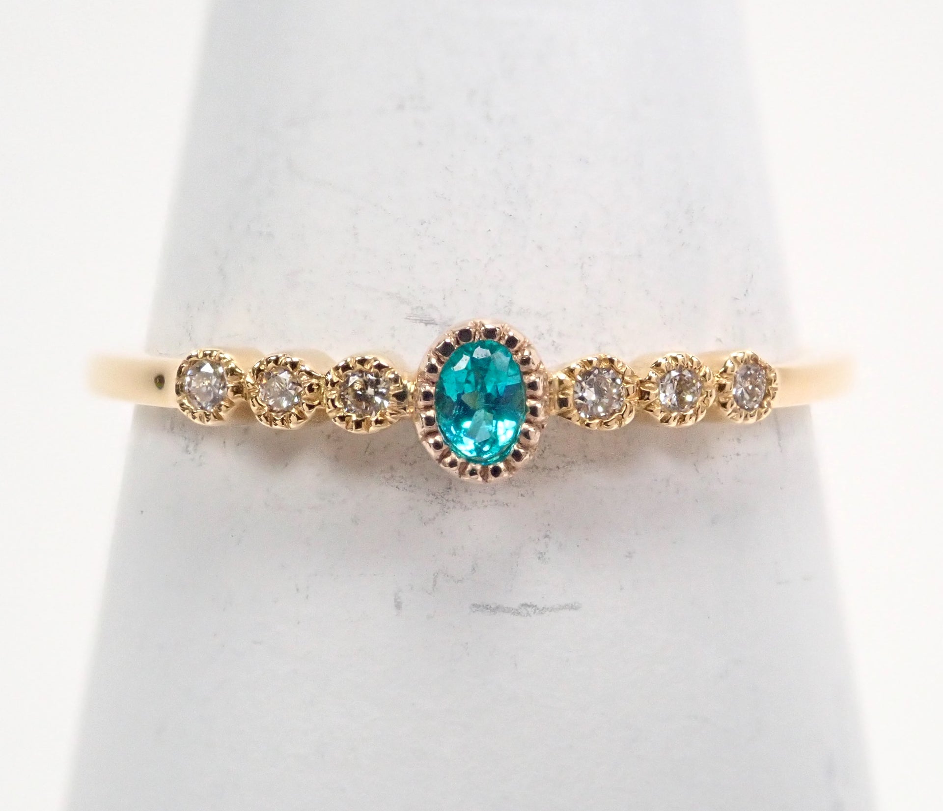 K18YG ブラジル産パライバトルマリン 0.031ct リング 