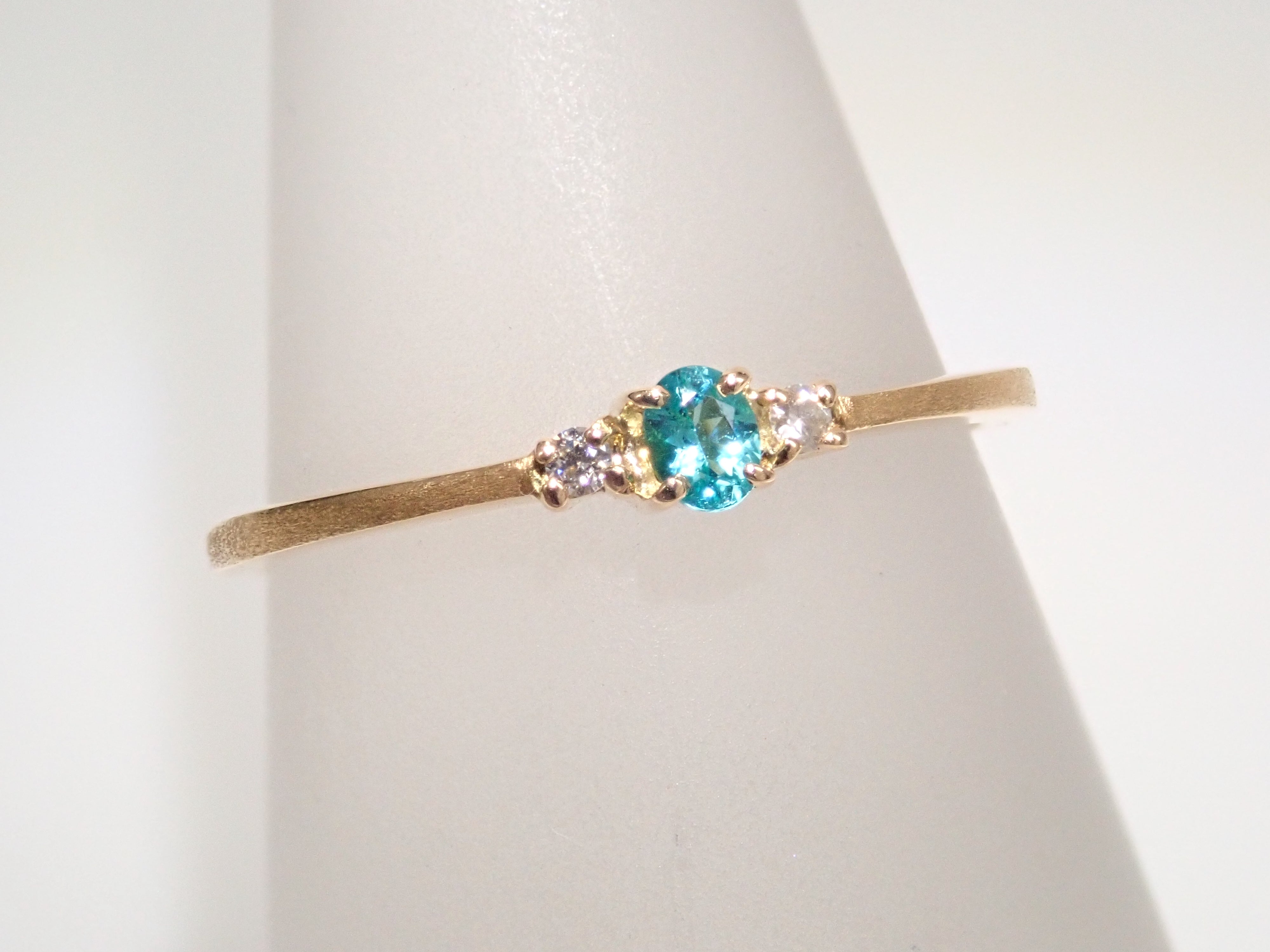 K18YGブラジル産パライバトルマリン 0.048ctダイヤモンドピンキー