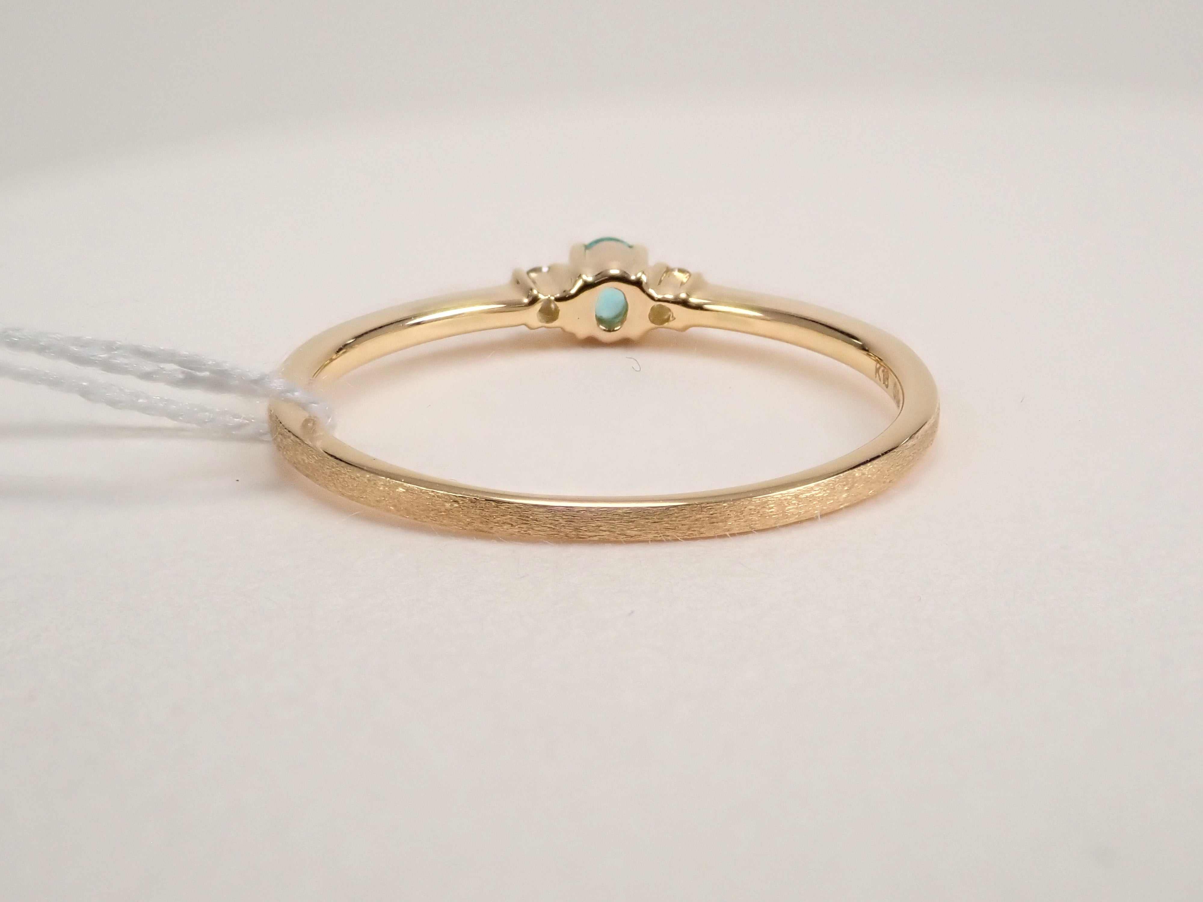 【1/12 22時販売】K18YGブラジル産パライバトルマリン 0.048ctダイヤモンドピンキーリング（CuO:1.7%,MnO:2.2% ）