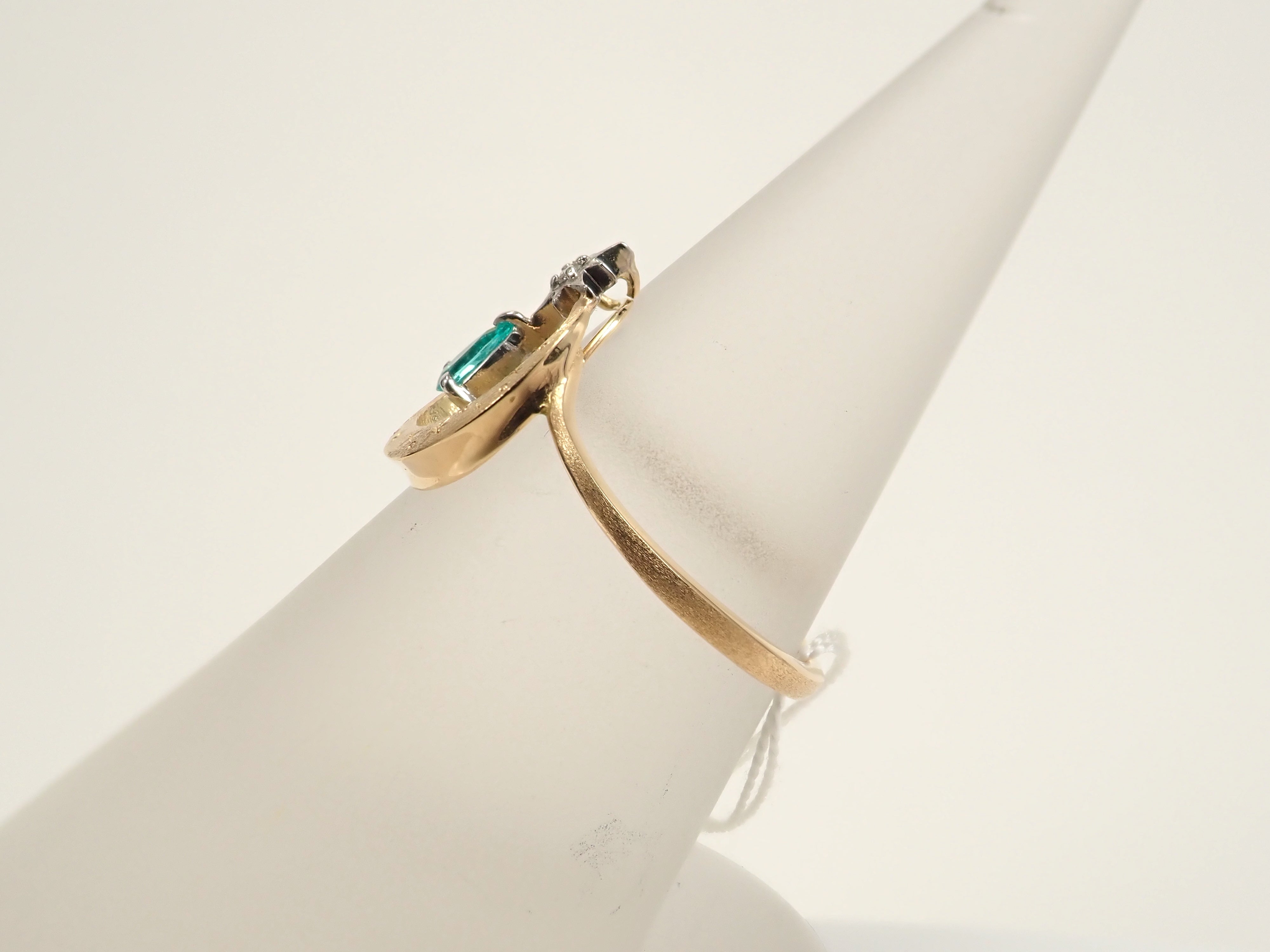 【1/12 22時販売】K18/Pt950 ブラジル産パライバトルマリン 0.071ct・ダイヤモンド リング（K18YG,CuO:1.9%,MnO:2.2%）