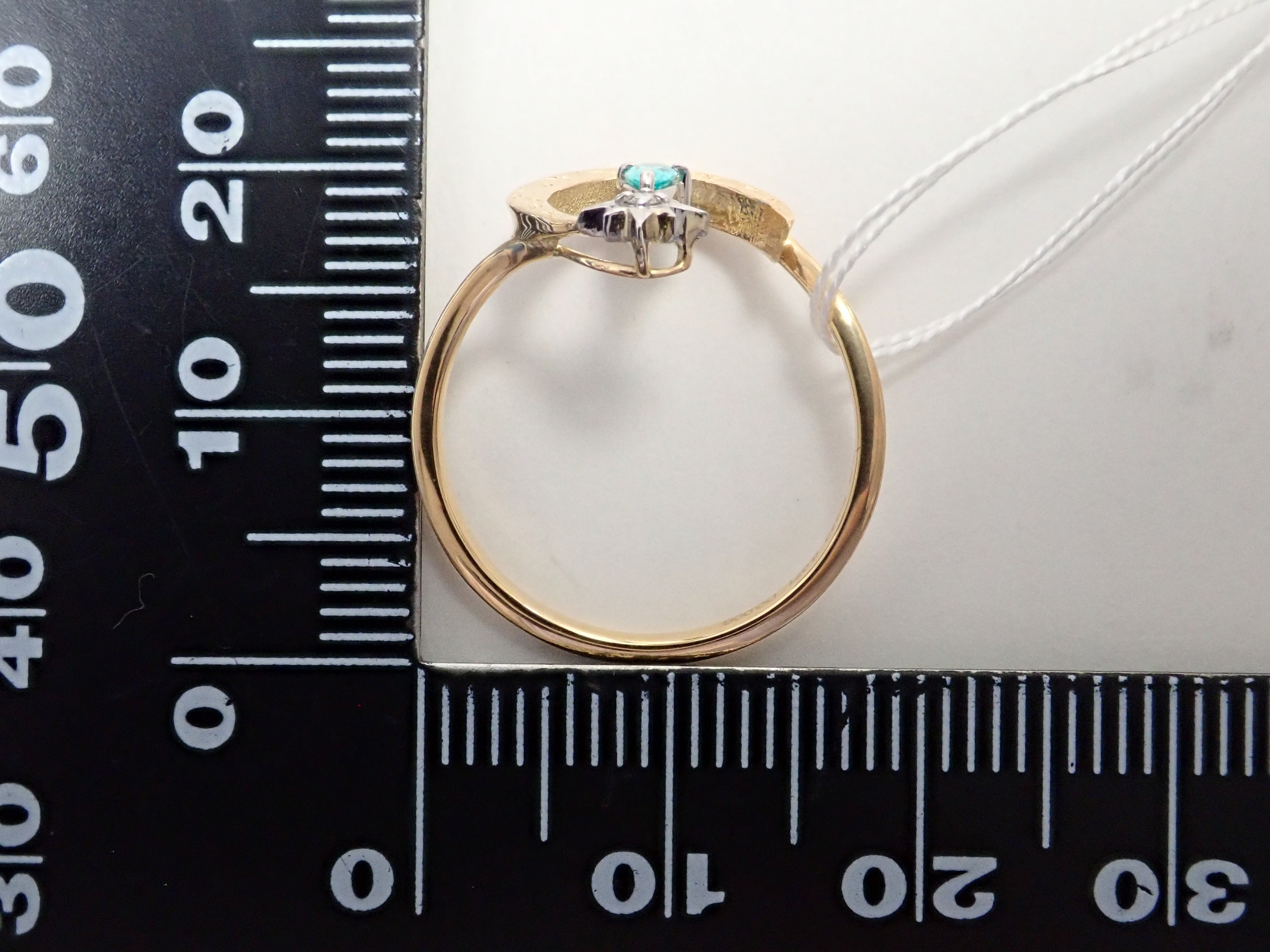 【1/12 22時販売】K18/Pt950 ブラジル産パライバトルマリン 0.071ct・ダイヤモンド リング（K18YG,CuO:1.9%,MnO:2.2%）