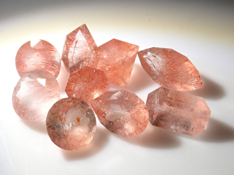 {4 stones remaining} 1 strawberry quartz loose stone (faceted cut) from Kazakhstan {Multiple purchase discounts available}