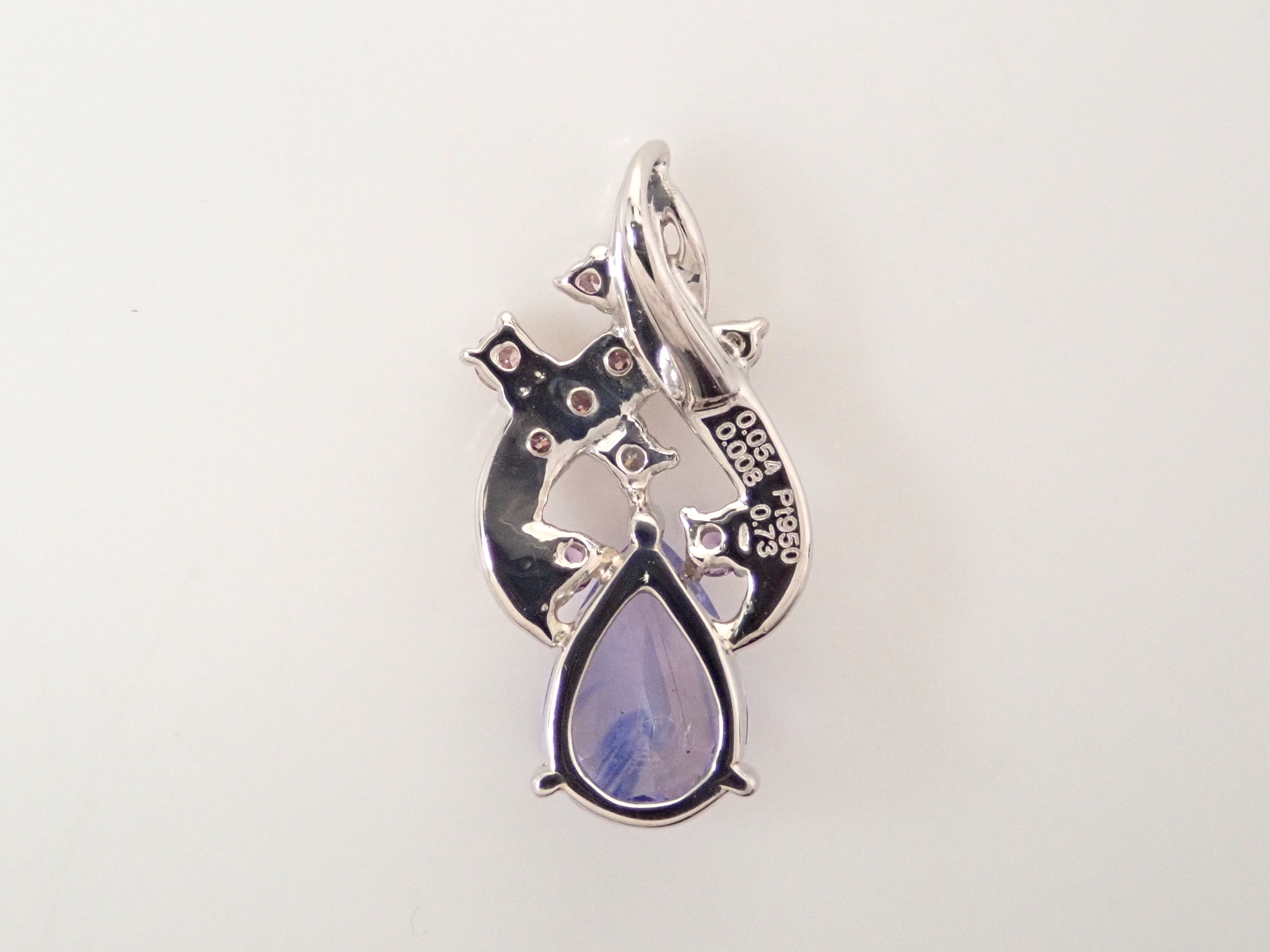 [Lottery Sale 0201_10] Pt950 Bicolor Sapphire Pendant Top (Necklace Top)
