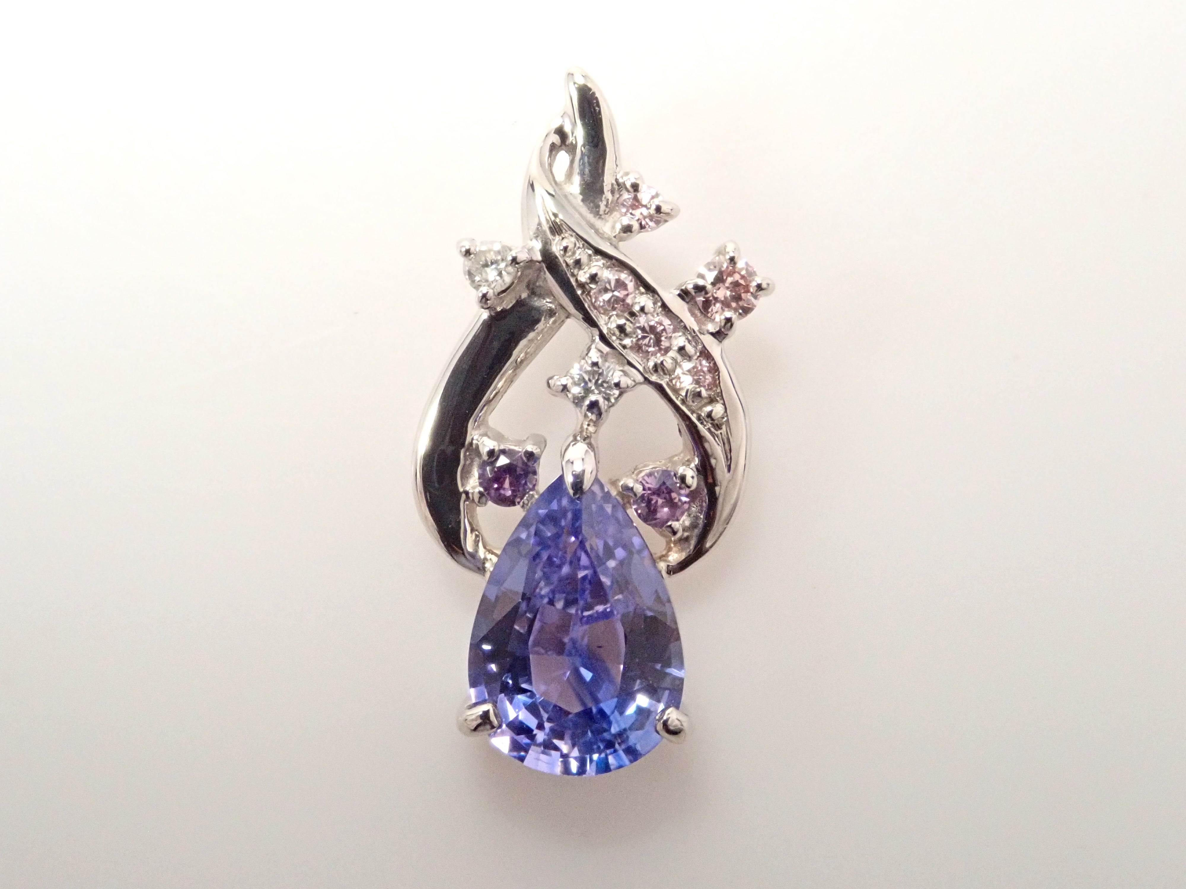 [Lottery Sale 0201_10] Pt950 Bicolor Sapphire Pendant Top (Necklace Top)