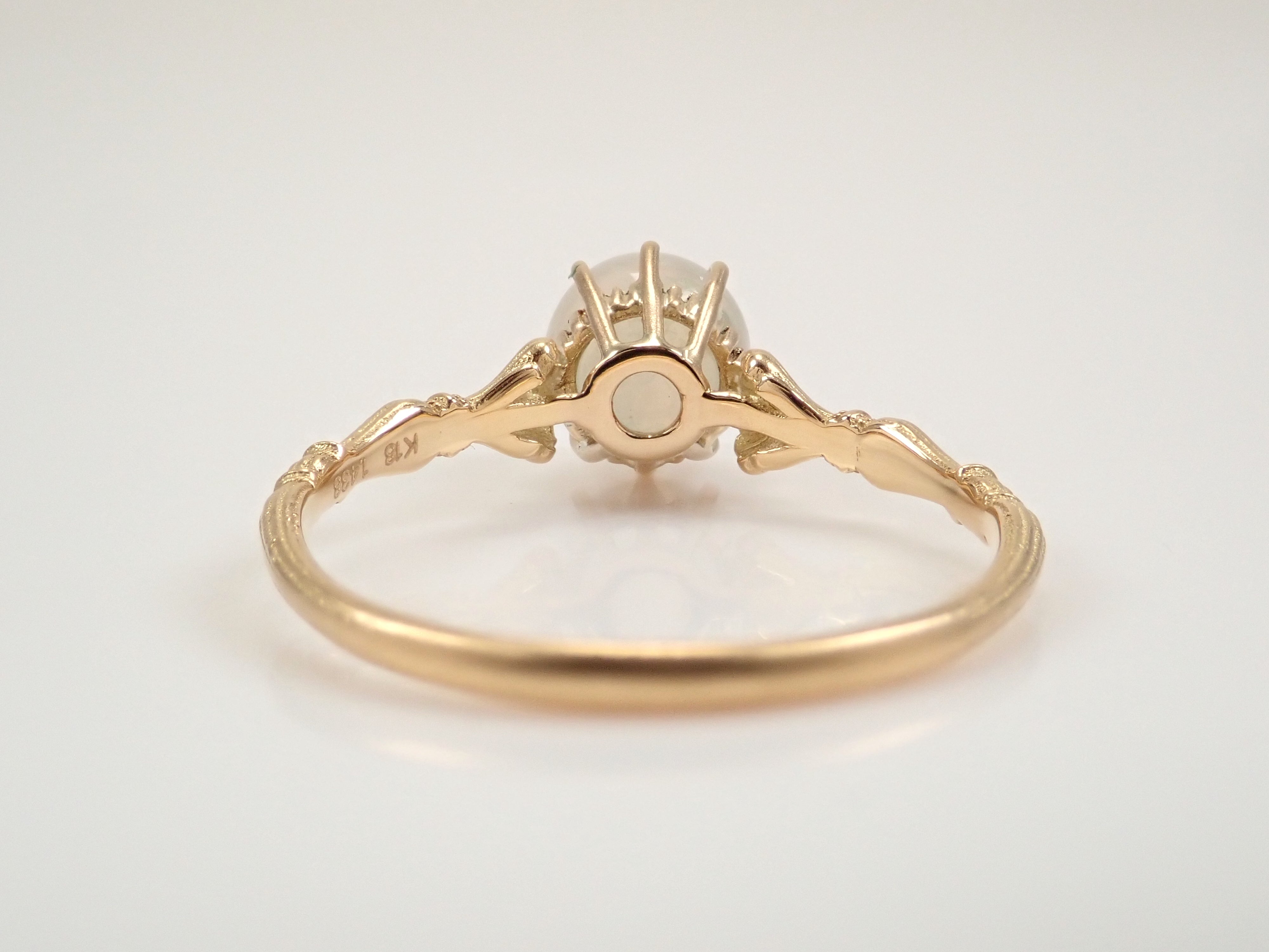 K18YG ムーンストーンキャッツアイ 1.438ct リング