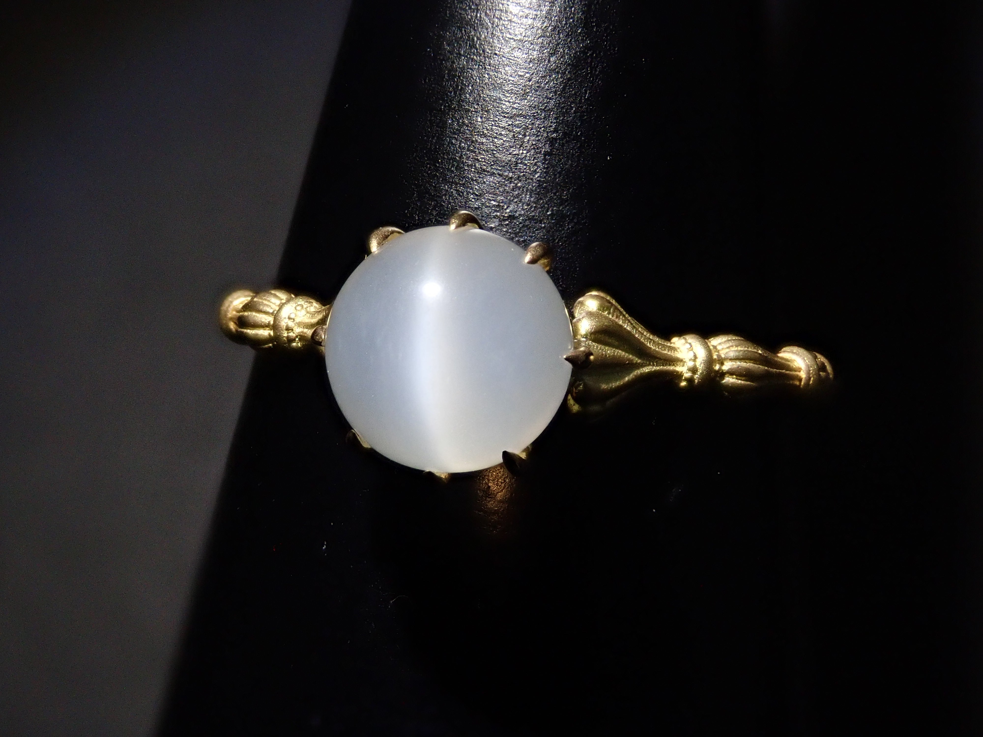 K18YG ムーンストーンキャッツアイ 1.438ct リング