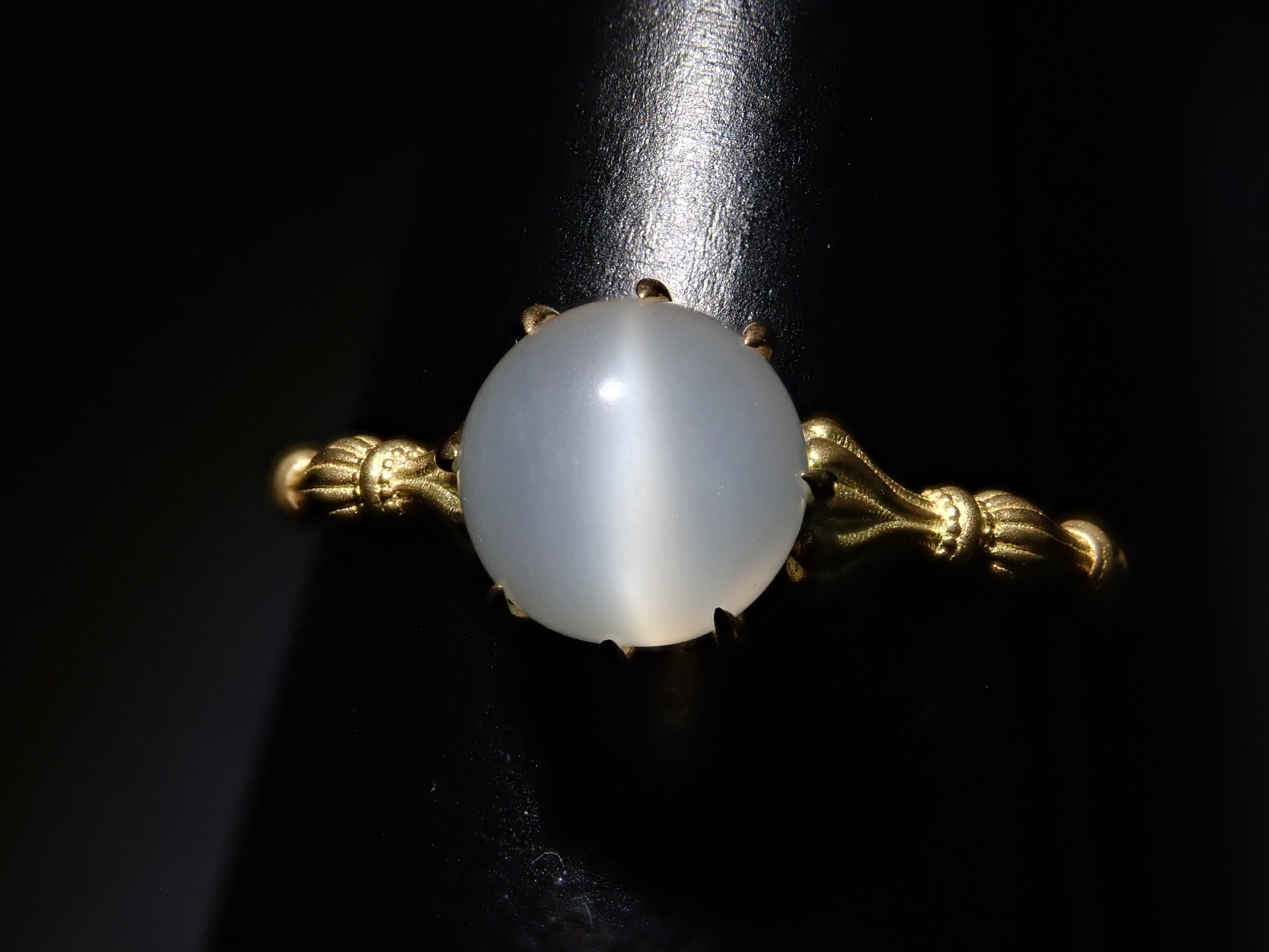 K18YG ムーンストーンキャッツアイ 1.438ct リング