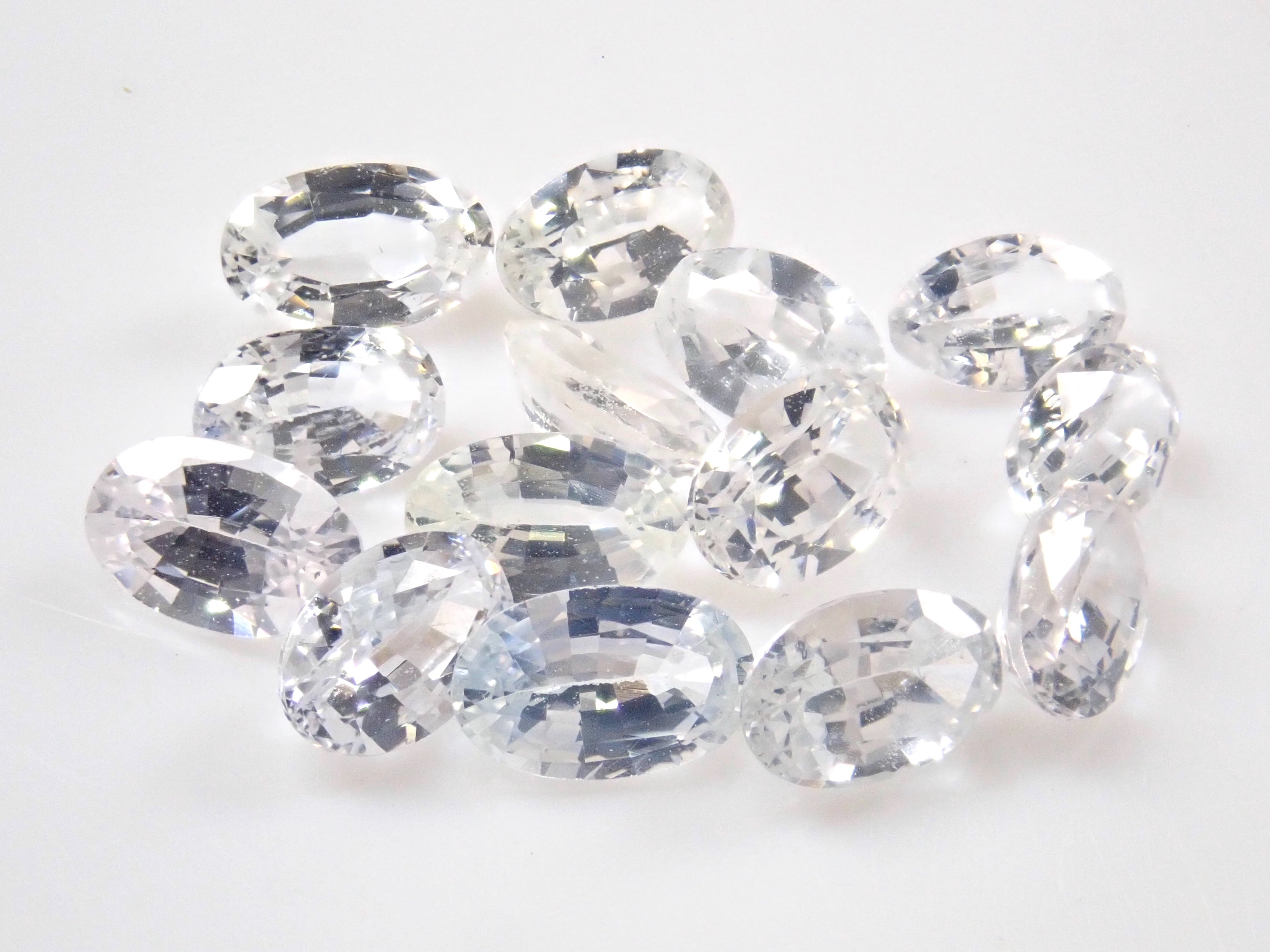 Limited to 12 pieces: Sri Lankan white sapphire, 1 loose stone (oval cut, 5 x 3 mm) Multiple purchase discounts available