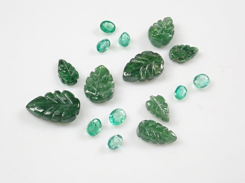 Limited to 8 stones Tsavorite + Emerald Loose 2 stone set Multiple purchase discounts available Multiple purchase discounts available
