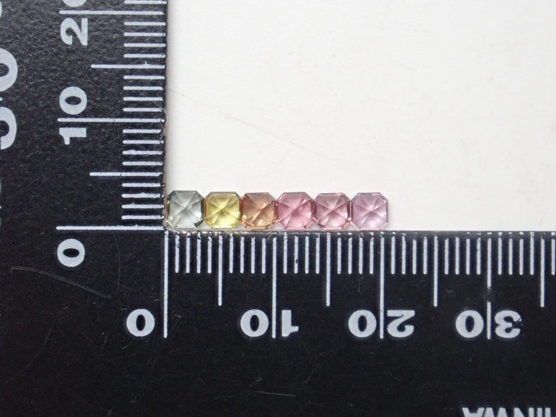 《限定12石》宝石ガチャ💎パパラチアサファイア2石含むサファイアガチャ（ヘキサゴナルカットorアッシャーカット,3.5-4.0mm,香港買付品）《複数購入割引有》