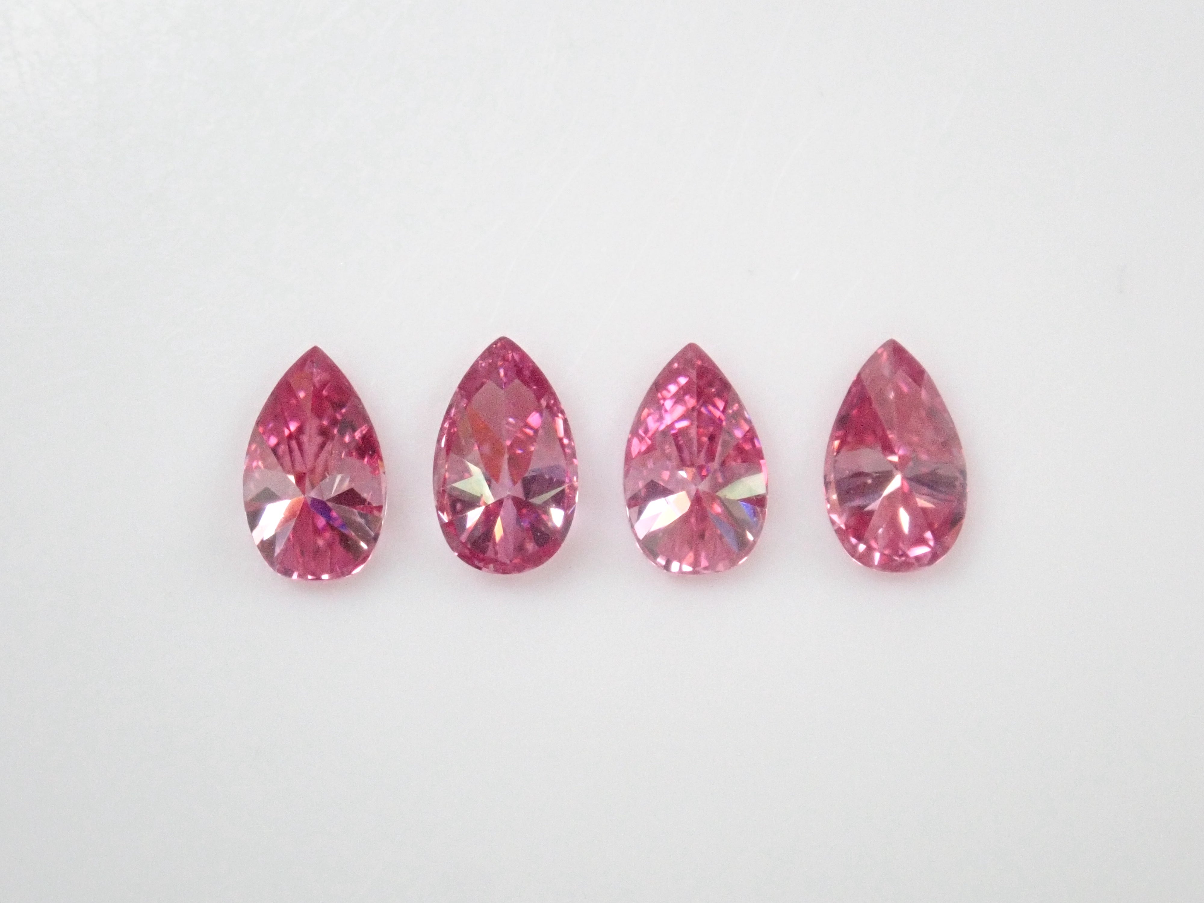 Limited to 4 stones: 1 synthetic moissanite loose stone (pink moissanite, pear shape, 3 x 5 mm) Multiple purchase discounts available