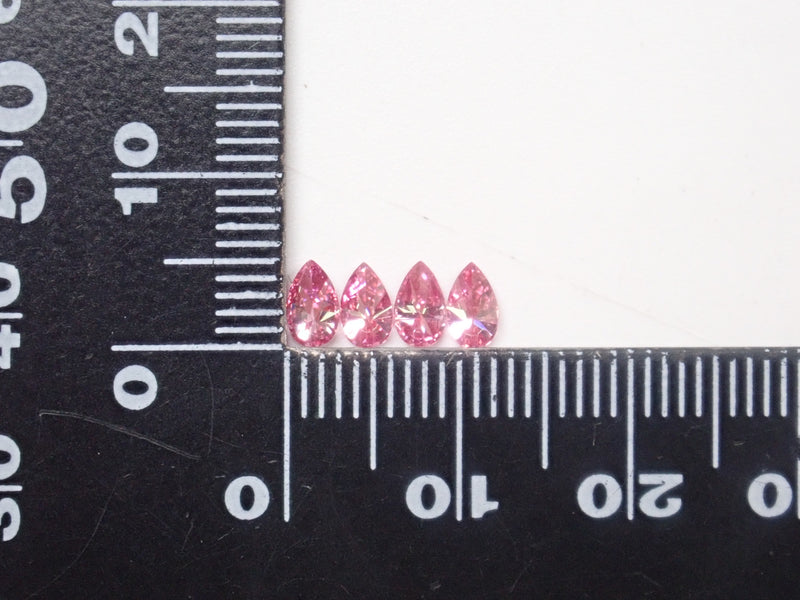 Limited to 4 stones: 1 synthetic moissanite loose stone (pink moissanite, pear shape, 3 x 5 mm) Multiple purchase discounts available