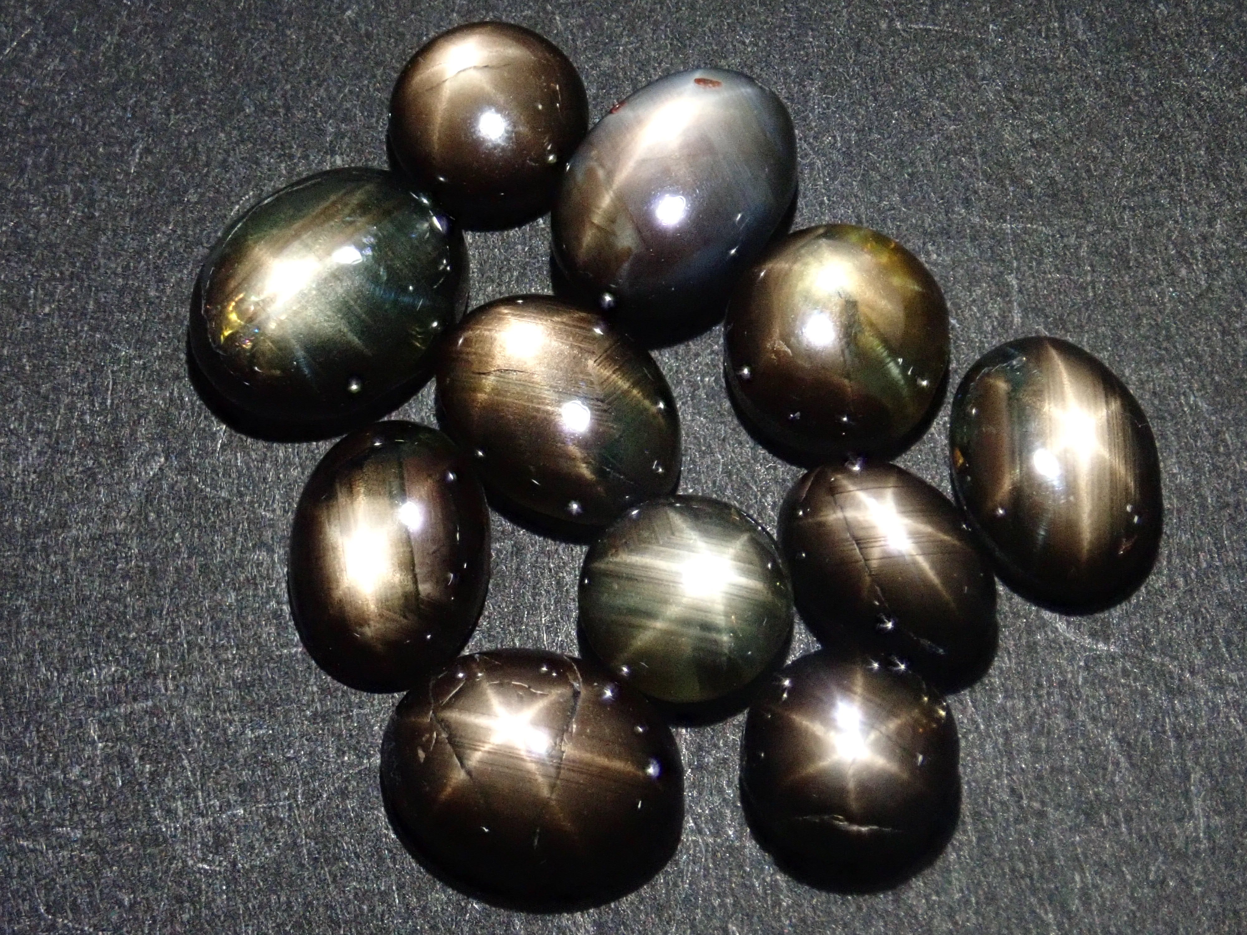 Limited to 13 stones: 1 black star sapphire loose stone (including 2 8-line star sapphires) Multiple purchase discounts available