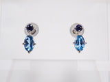 [4/6 22:00 sale] 巴西 Pt950 聖瑪麗亞海藍寶石藍錐礦耳環