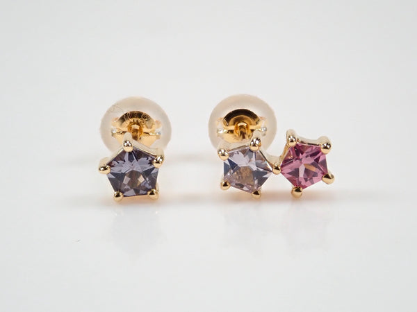 [On sale from 10pm on 4/6] K18 Myanmar spinel 0.37ct earrings