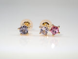 [On sale from 10pm on 4/6] K18 Myanmar spinel 0.37ct earrings