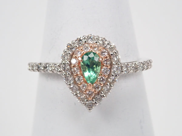 K18/Pt950グリーンアウイナイト0.162ct リング