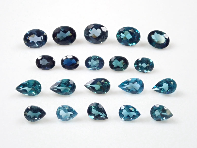 1 stone of Brazilian blue tourmaline (3 x 4 mm pear shape/oval cut/3 x 5 mm pear shape/4 x 5 mm oval cut)《Discount available for multiple purchases》