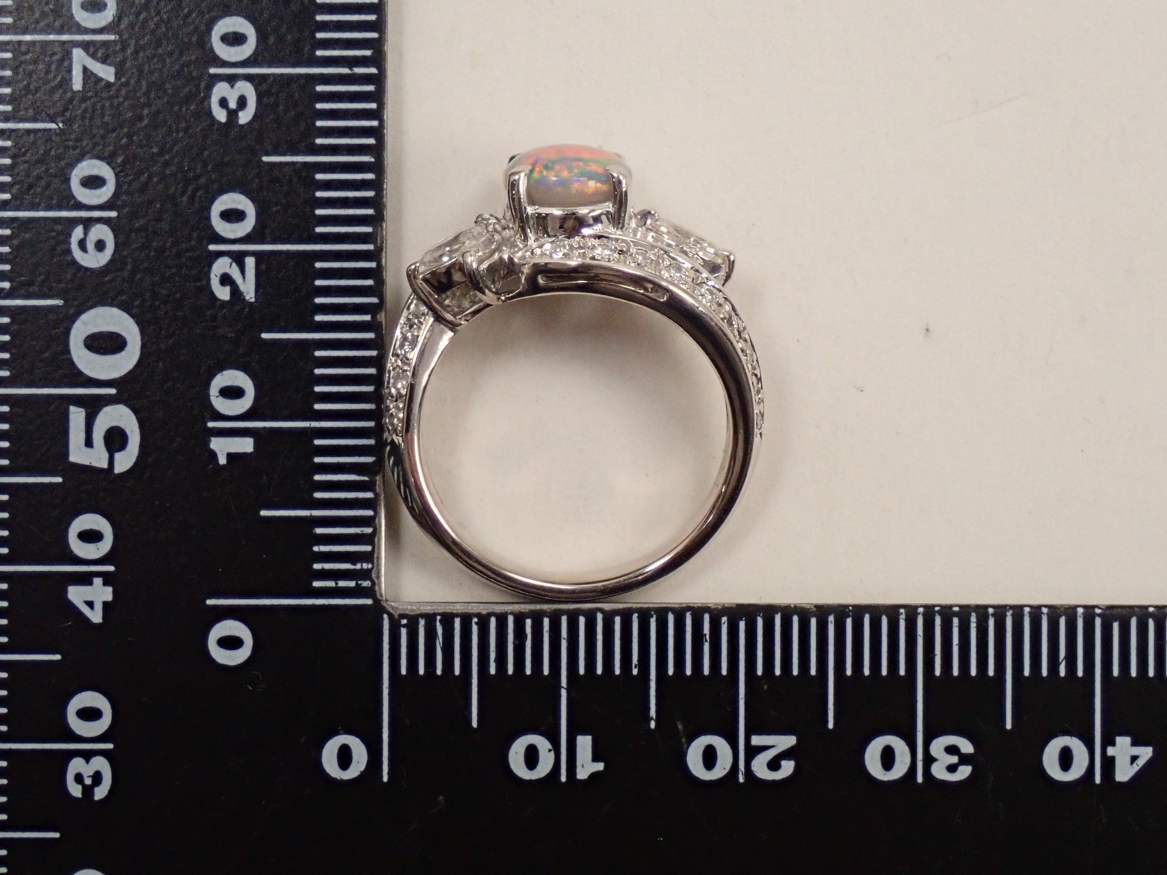 【22602547掲載】【カラフリ】Pt900 ブラックオパール 1.24ct リング