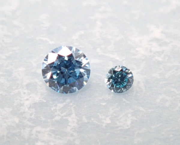 Ice blue diamond 1.2mm or 2.0mm 1 stone (VS class equivalent, round cut) {Multiple purchase discount available}