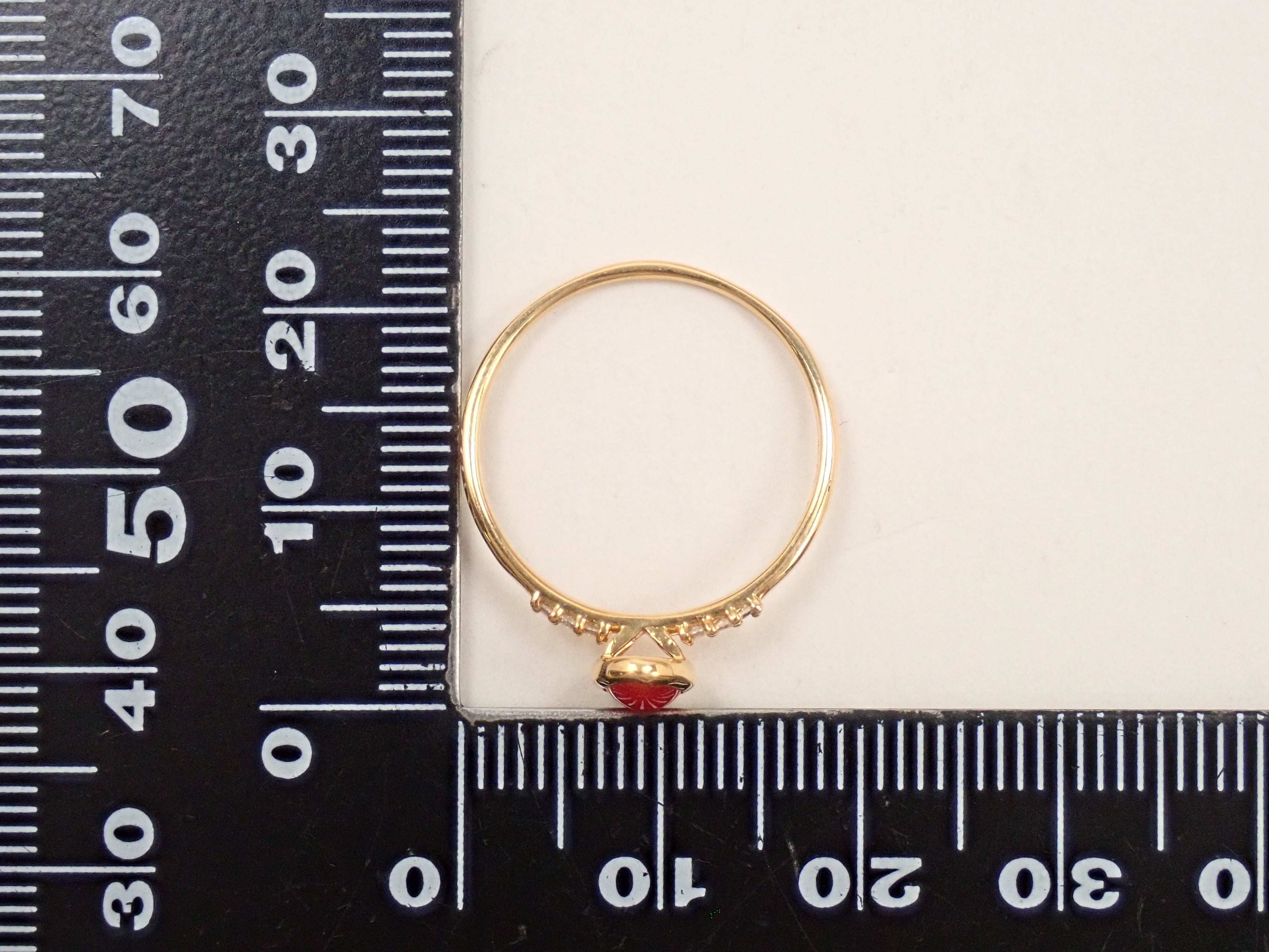 K18 血赤珊瑚 0.41ct リング