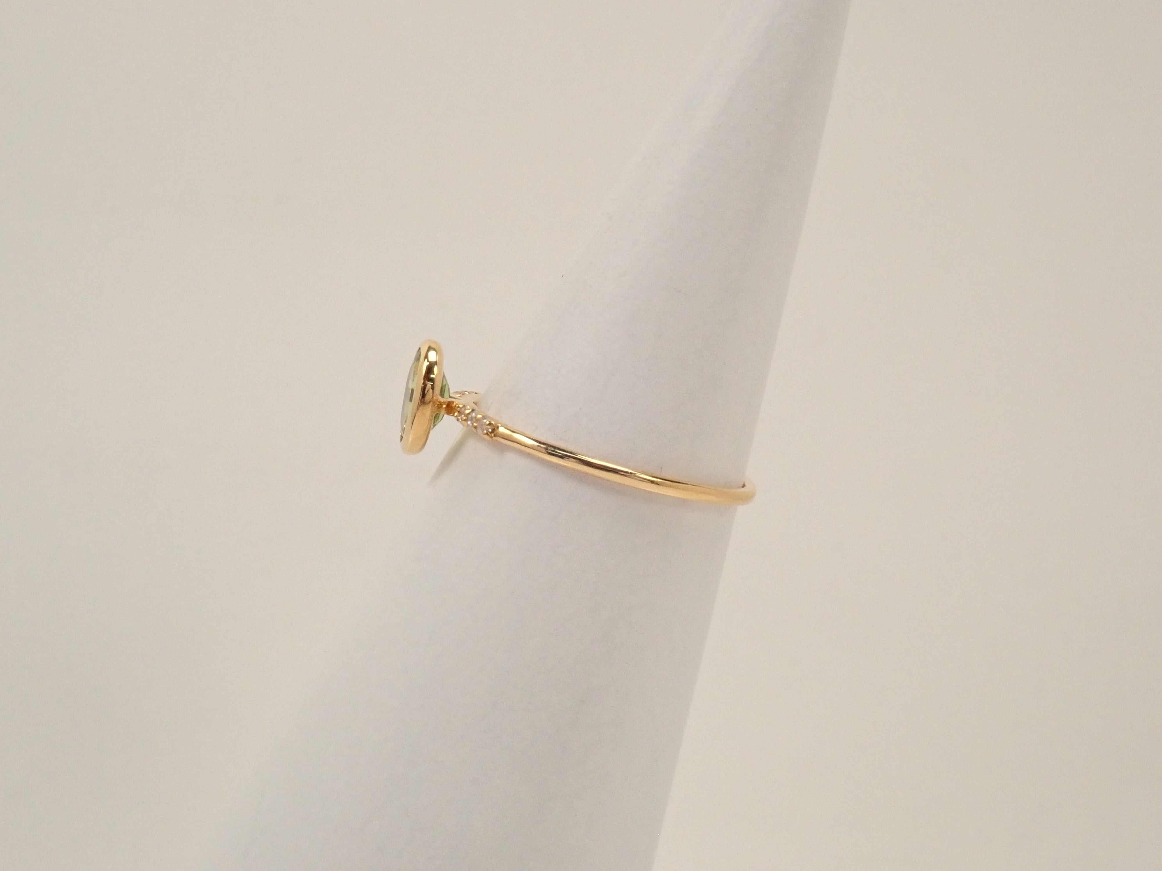 【22602554掲載】K18 ペリドット リング