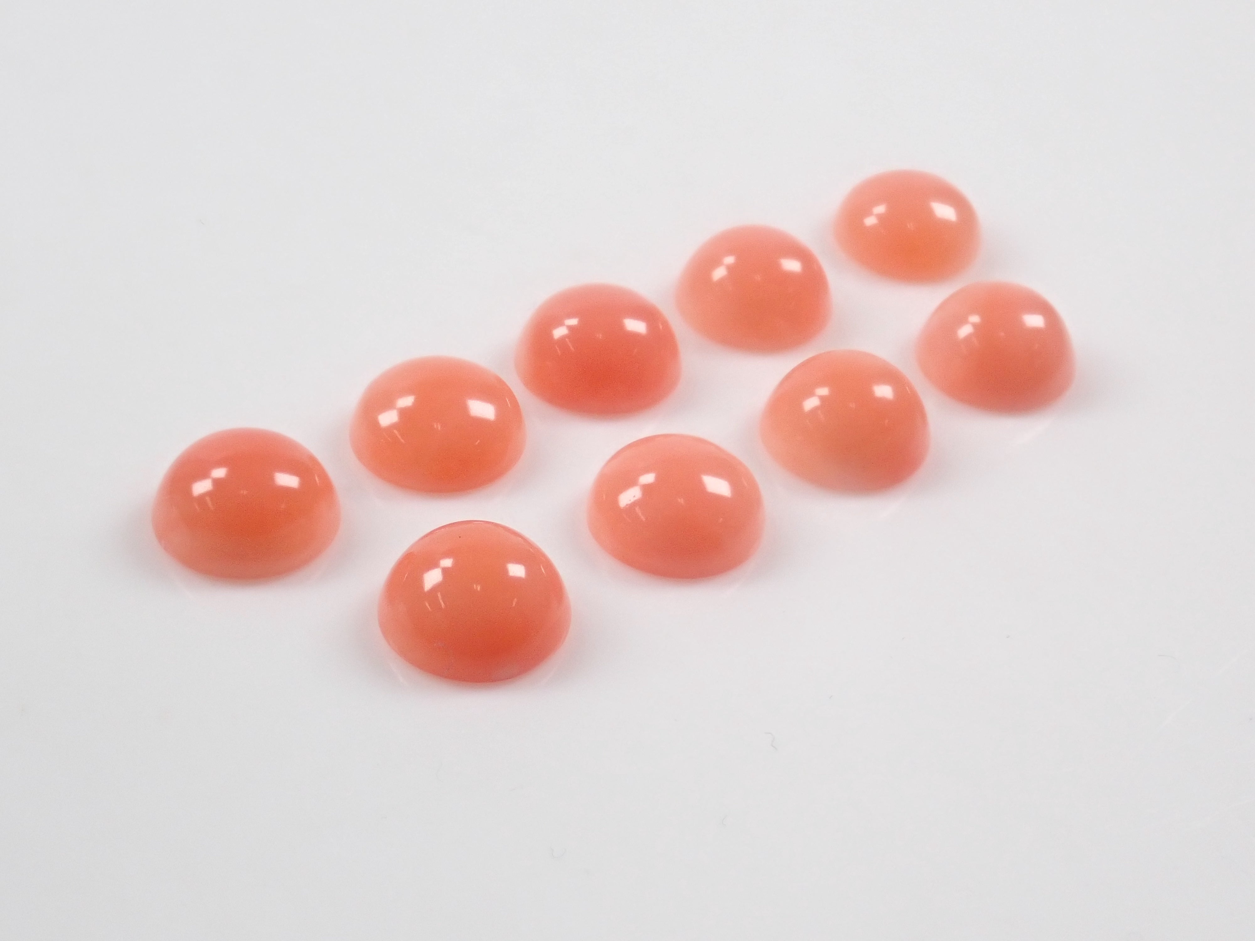 "Limited to 9" Deep sea coral loose stone (March birthstone, coral, 7mm) "Multiple purchase discount available"