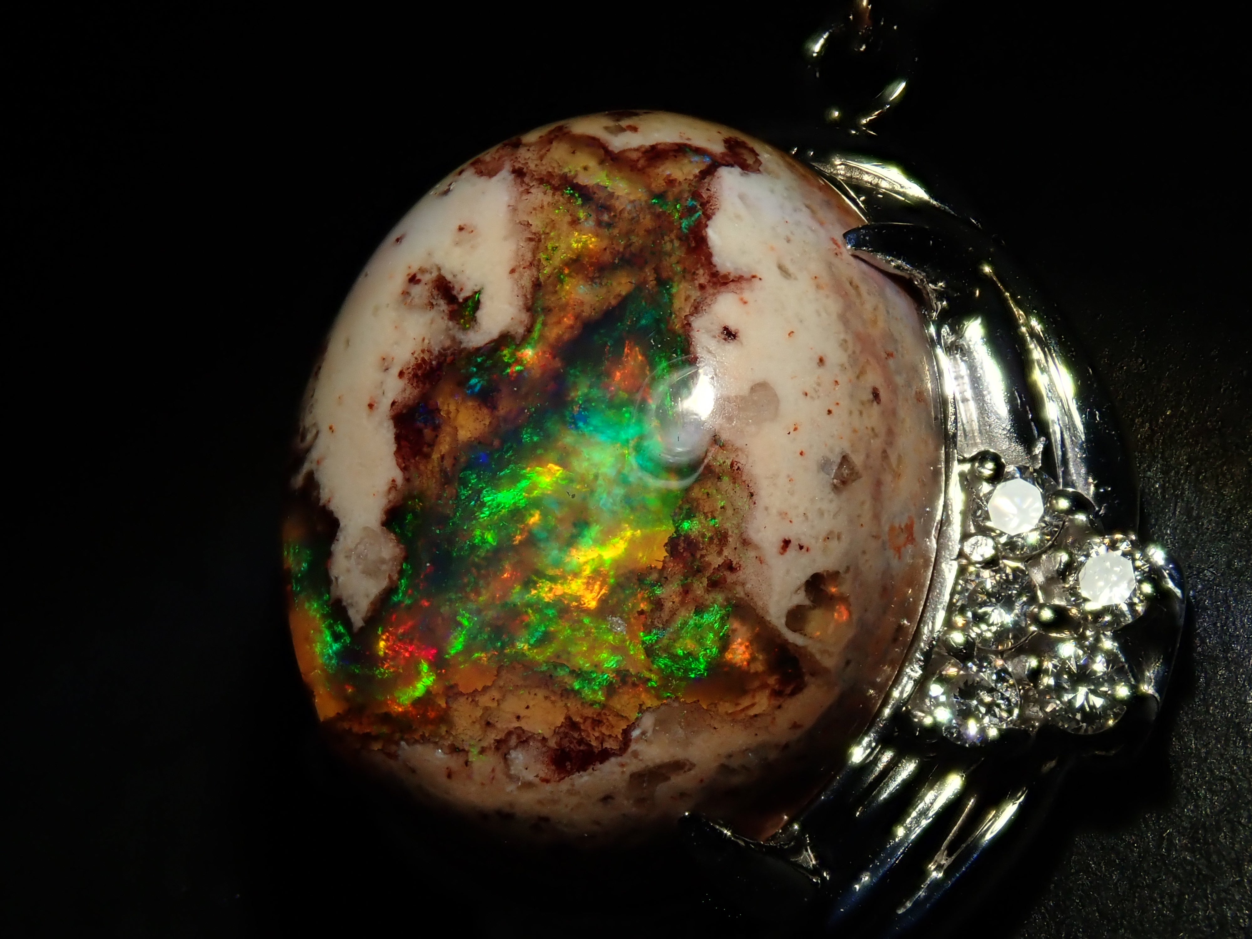 【22602560掲載】【カラフリ】Pt900 カンテラオパール 7.809ctct リング