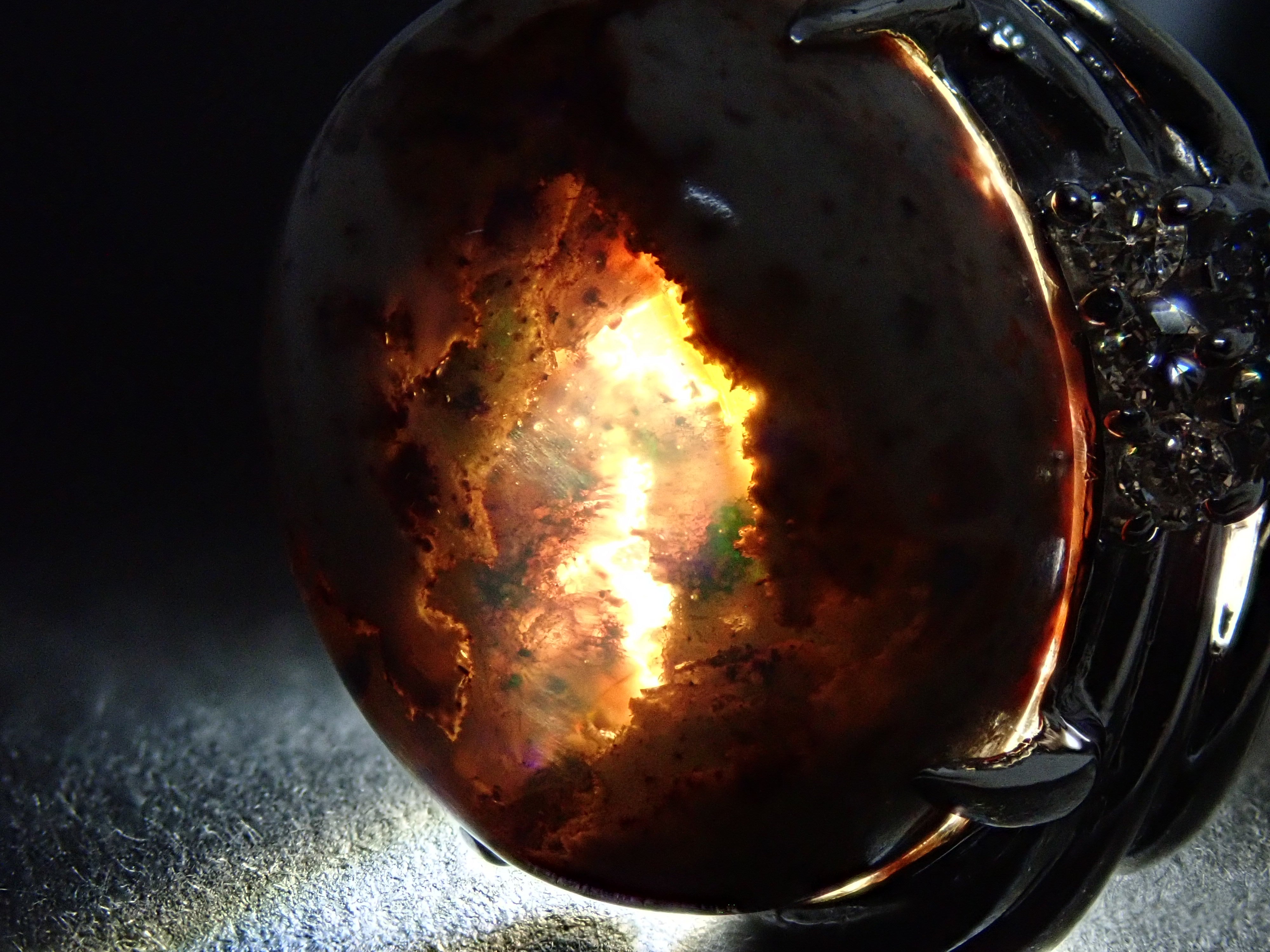 【22602560掲載】【カラフリ】Pt900 カンテラオパール 7.809ctct リング