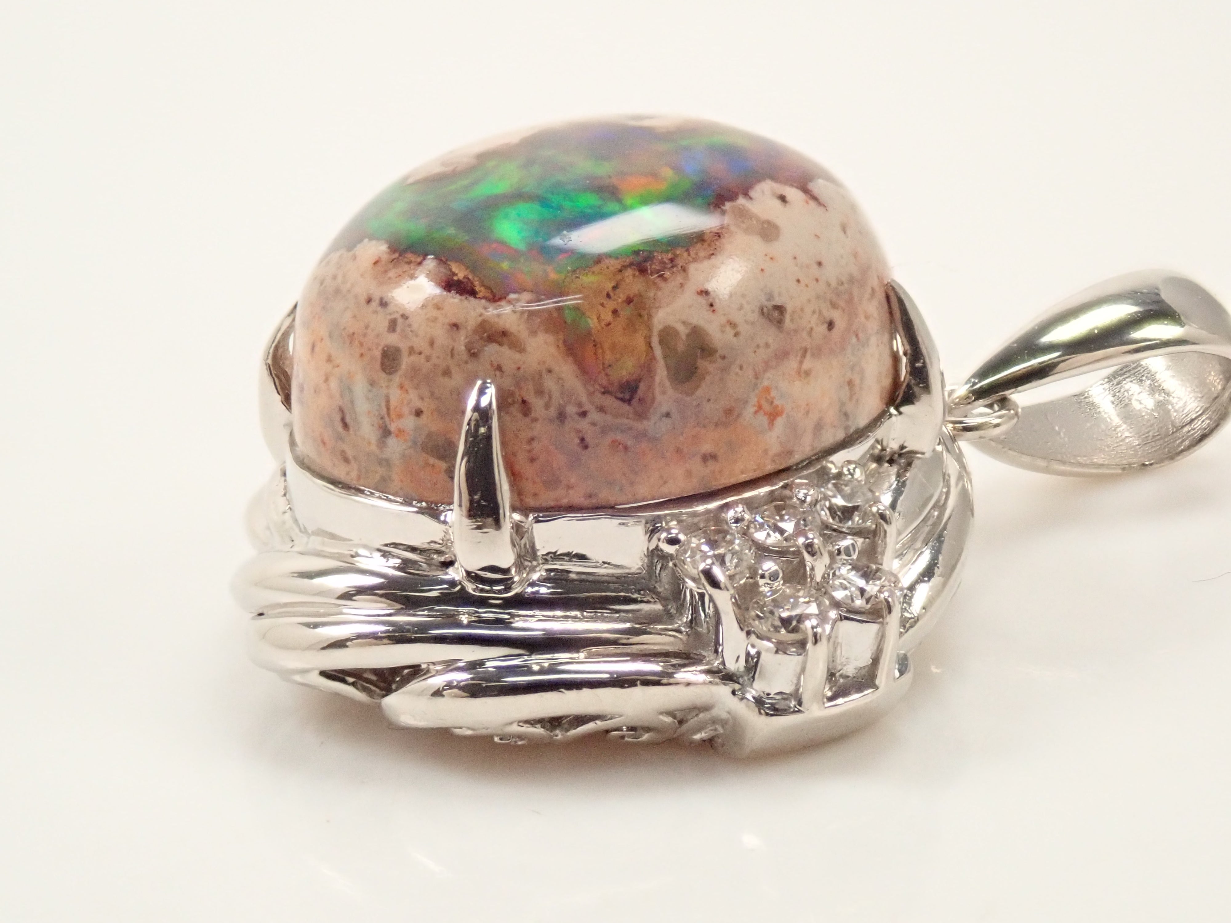 【22602560掲載】【カラフリ】Pt900 カンテラオパール 7.809ctct リング