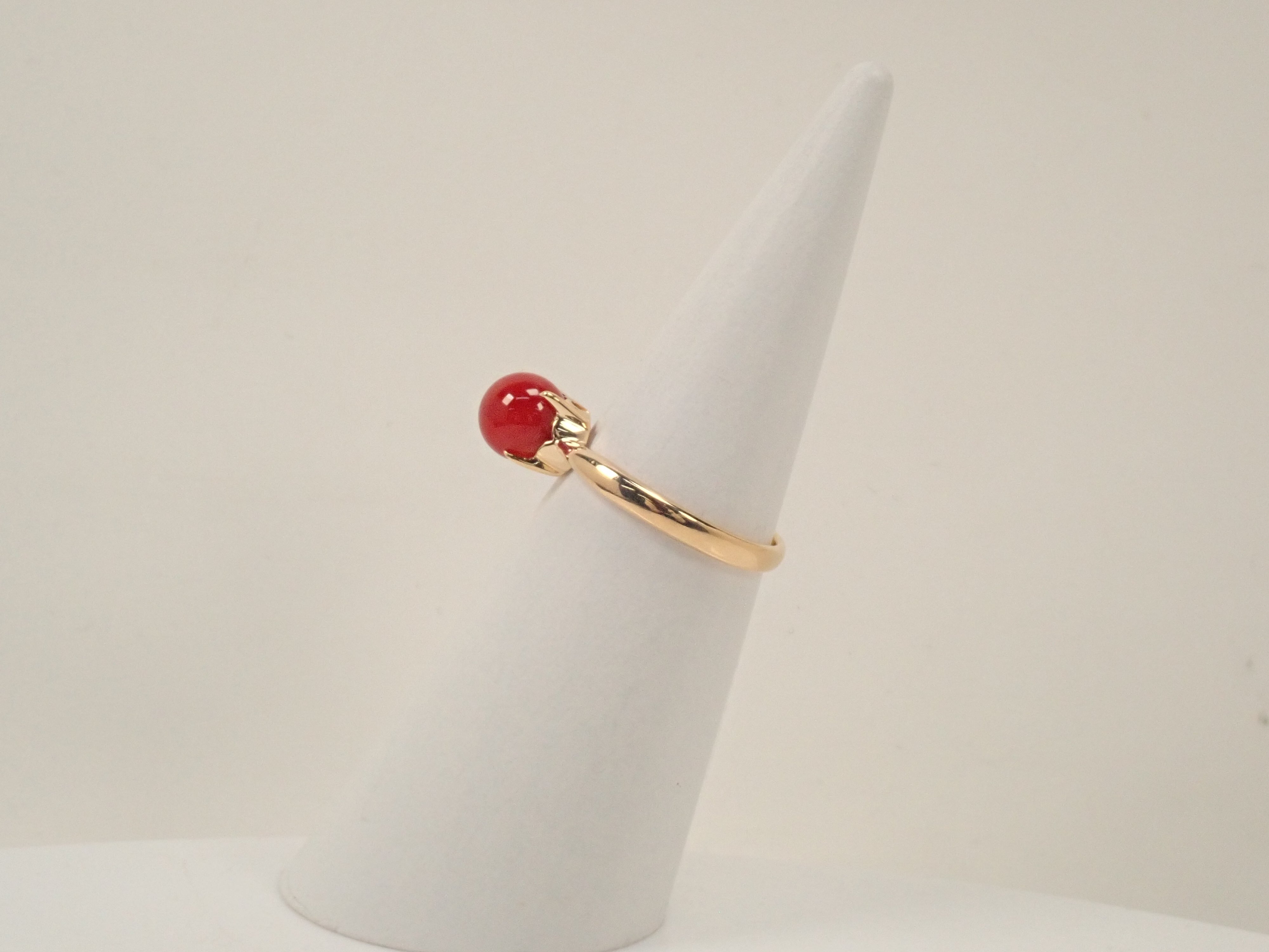 K18 Red Coral Pendant Top (Necklace Top)