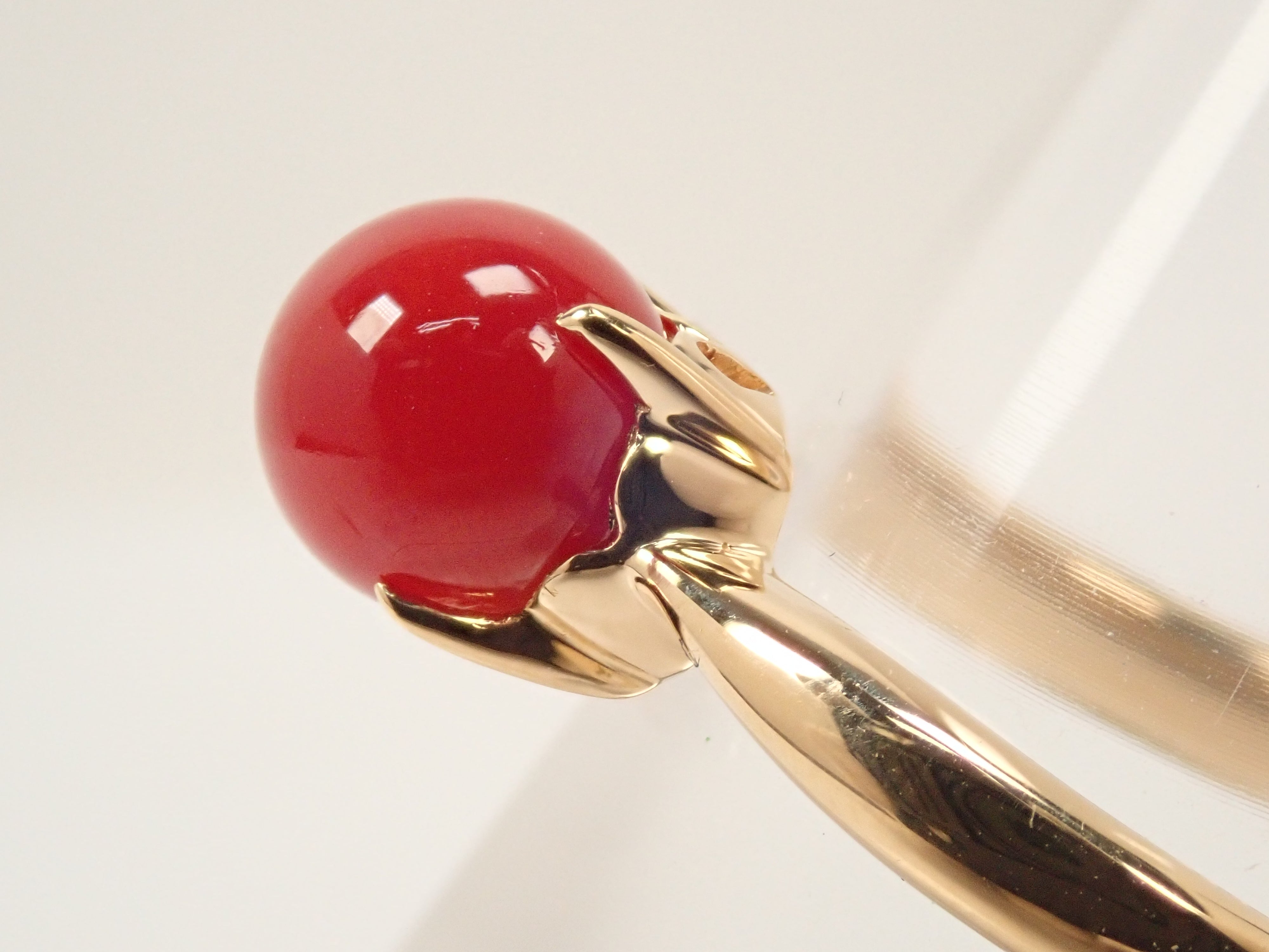 【22602558掲載】【カラフリ】K18 血赤珊瑚 ペンダントトップ（ネックレストップ）